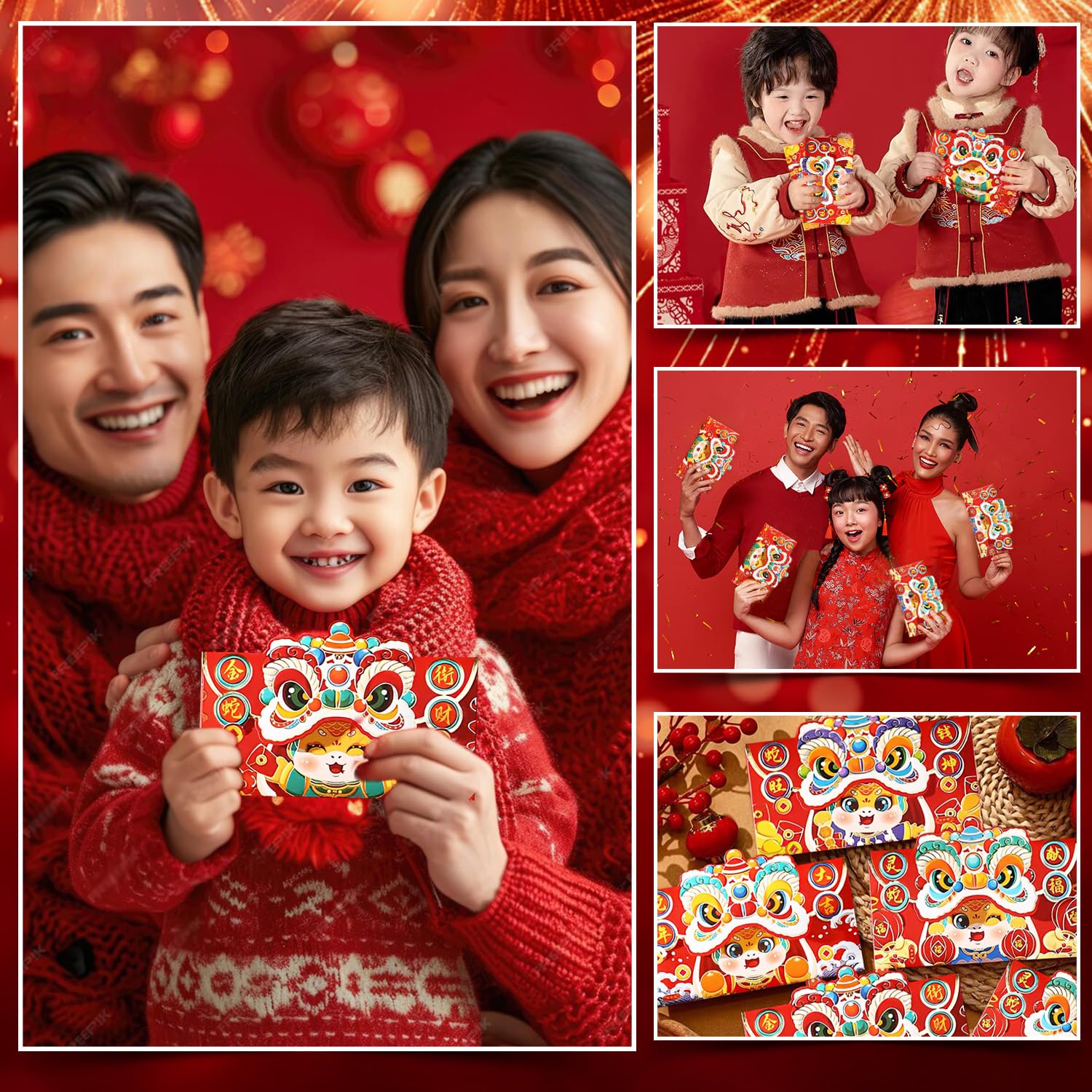 12 PCS 2025 Year of The Snake Chinese New Year Red Envelopes - Traditional Lucky Money Pockets for Lunar Spring Festival Gifts | Perfect for Blessings, Celebrations & Cultural Events