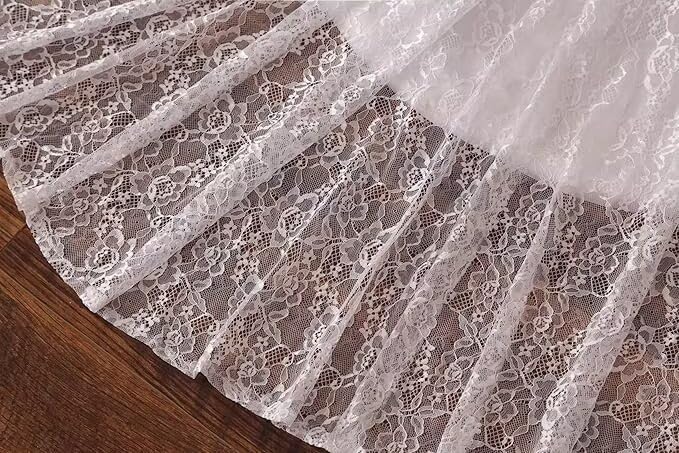 2021 Beach Wedding Dress - V Neck Lace Chiffon Bohemian Bridal Gown for Outdoor Ceremony & Destination Weddings