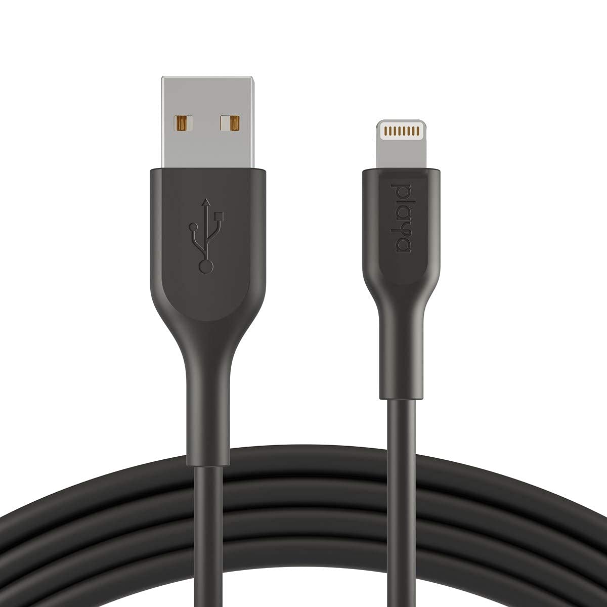 MFi Certified Lightning to USB Cable 6ft - Fast Charging & Sync for iPhone 14/13/12/11/X/8/7/6/SE - Durable Nylon Braided Black Cable for Home, Office & Travel Use