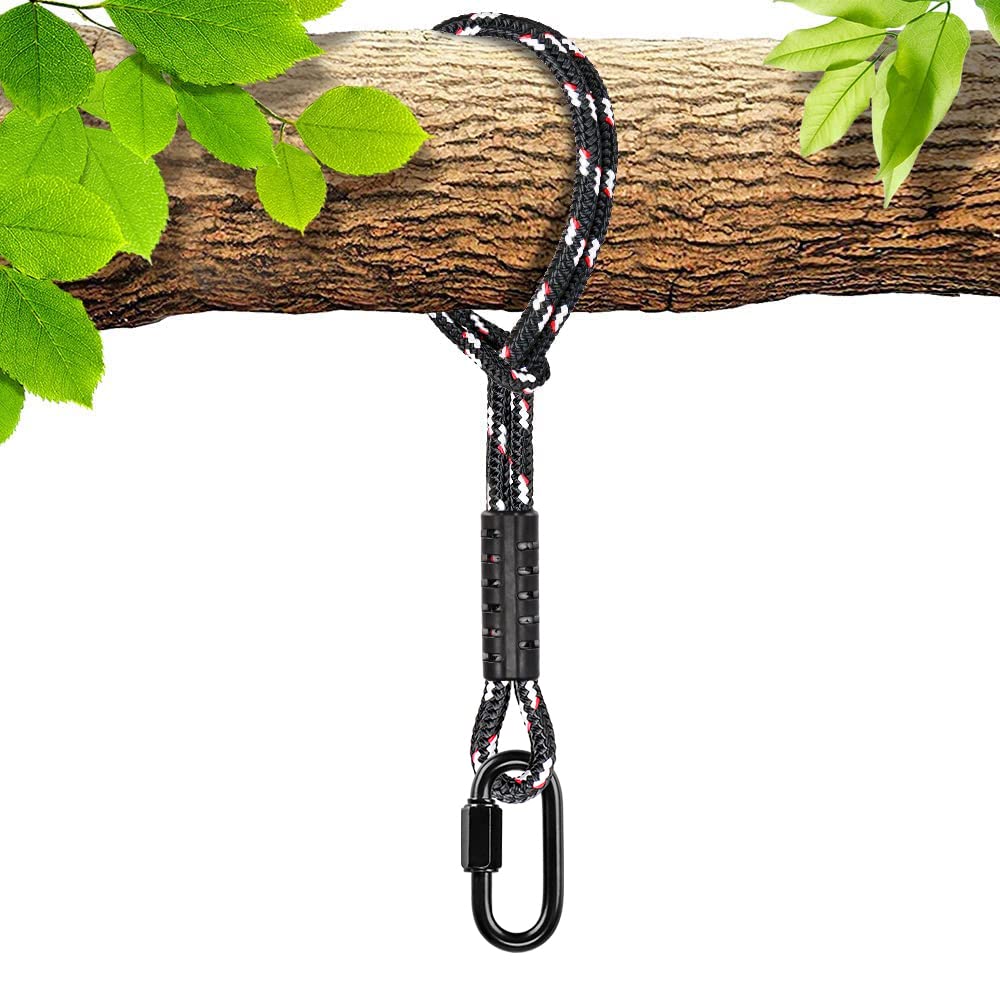 BeneLabel Heavy Duty Tree Swing Rope - 2500 LB Capacity Hammock Hanging Straps for Outdoor Playground, Backyard & Garden Swings (10 ft, Black) - Perfect for Kids Play Sets, Tree Houses & Relaxing Hammocks