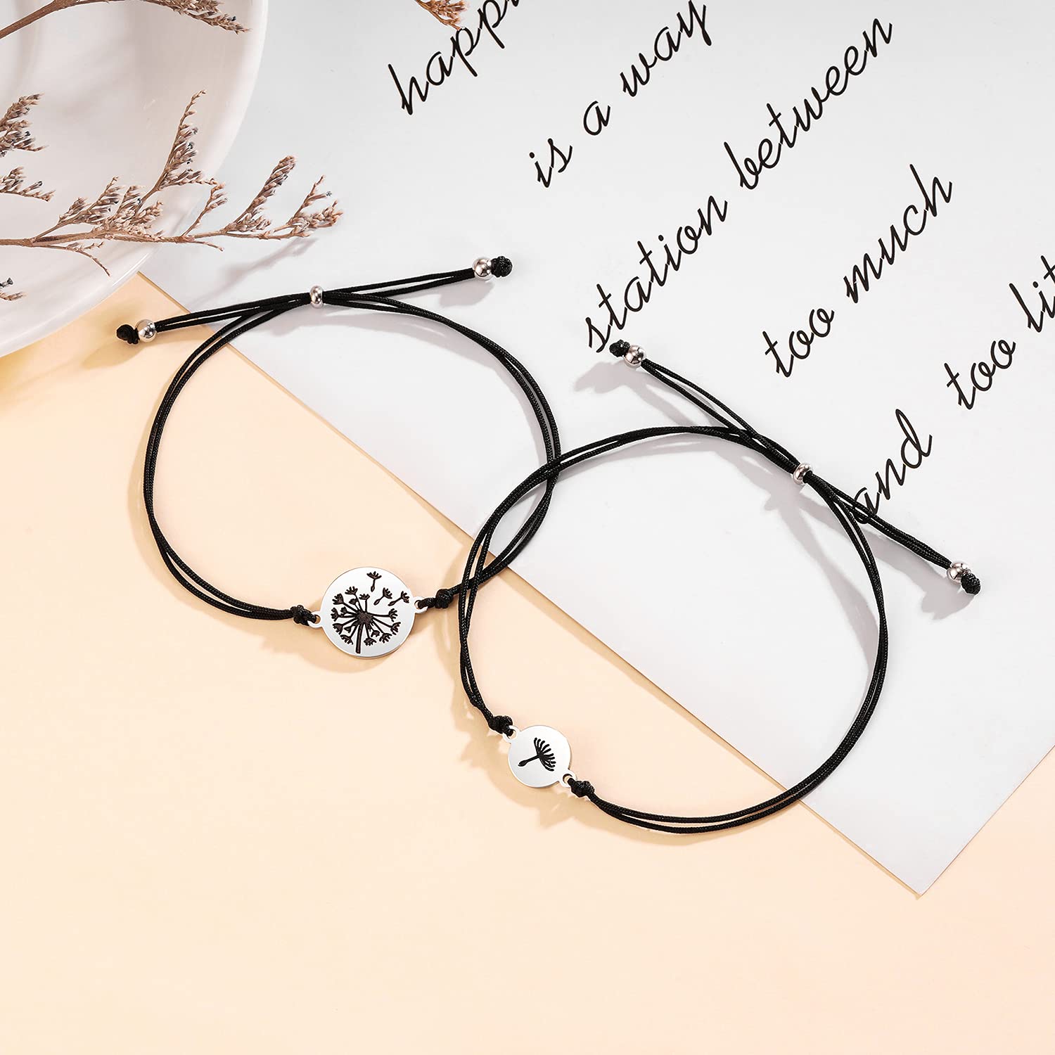 MANVEN Mother Daughter Matching Bracelets Set - Heart Wish Bracelets for Back to School, Separation Anxiety Gift | Perfect Preschool Present for Mommy and Me Bonding