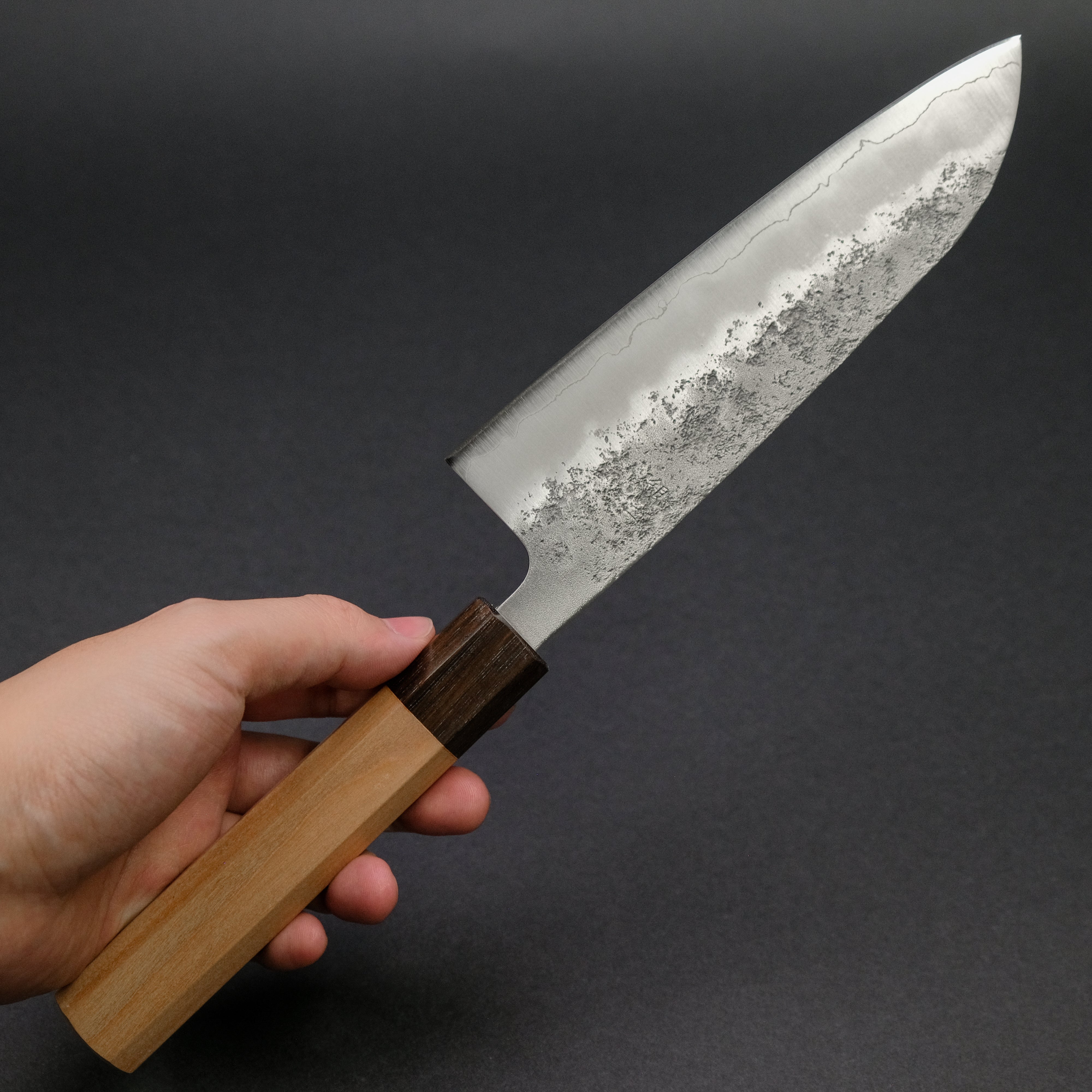 Hitohira Futana S3 Nashiji Santoku Knife 170mm - Japanese Chef Knife with Cherry Wood Handle - Perfect for Slicing, Dicing, and Chopping Vegetables, Meat, and Fish