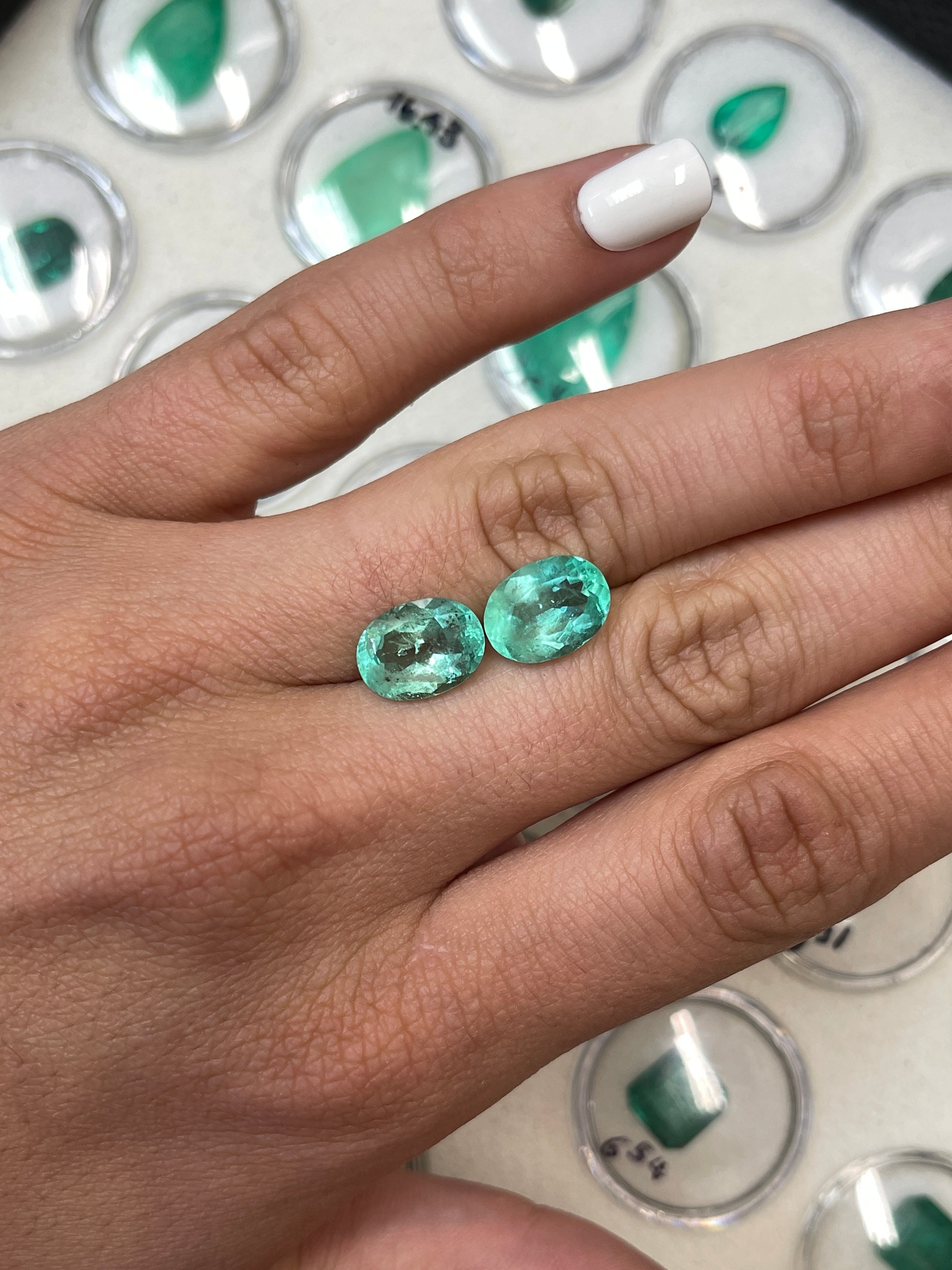 7.43tcw 12x9mm Matching Loose Colombian Emeralds Oval Cut Gemstones for Jewelry Making, Engagement Rings & Luxury Gifts