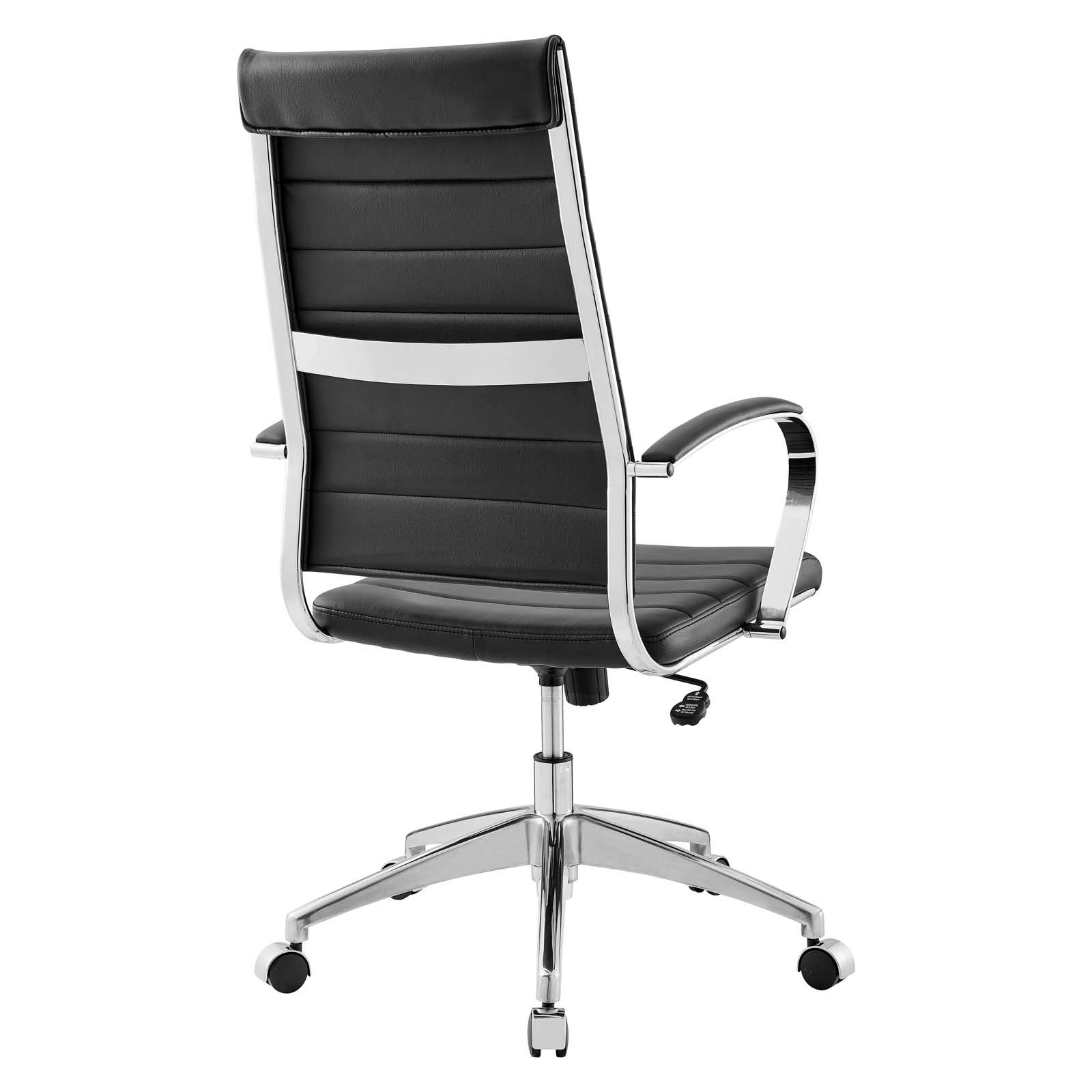 Modway Jive Ribbed High Back Executive Swivel Office Chair with Arms - Ergonomic Black Desk Chair for Home & Office Workspace, Conference Room, Gaming Setup