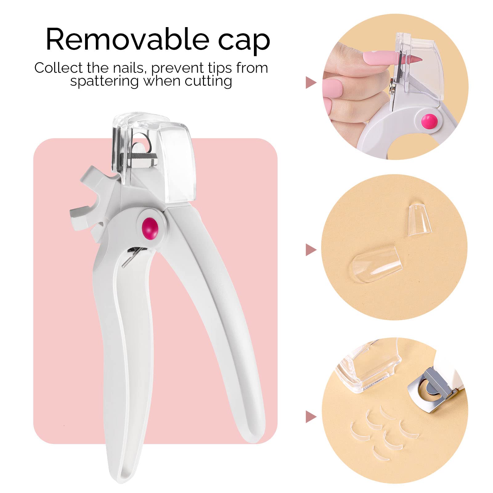Professional Adjustable Stainless Steel Acrylic Nail Clippers Set with 5 Nail Files - Perfect for False Nail Art, Manicures & DIY Nail Projects at Home or Salon