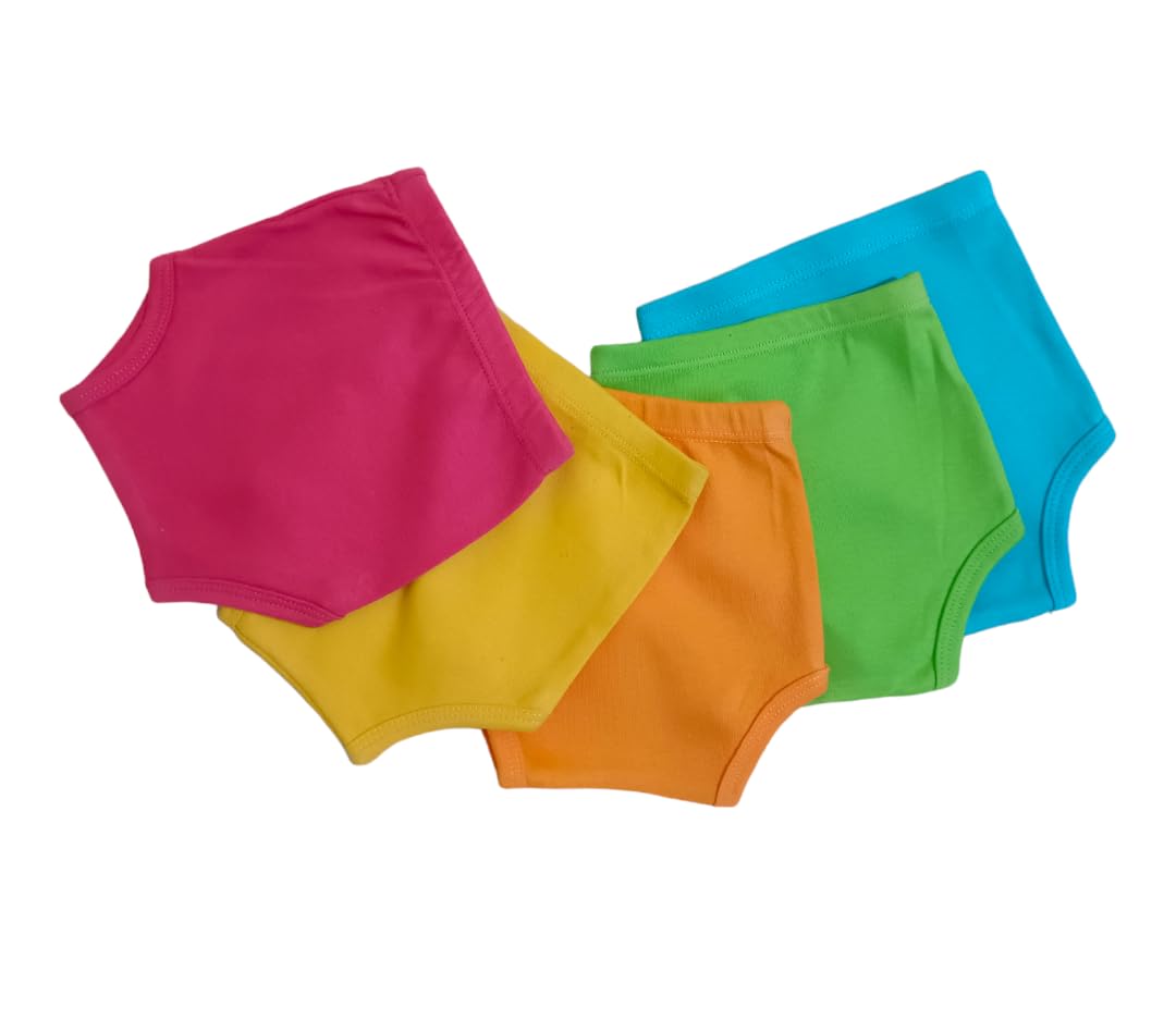 Tulipo Baby Cotton Newborn Shorts 0-3 Months | Soft Breathable Baby Bloomers | Stylish Above-Knee Shorts | Lightweight Comfortable Underwear (5-Pack, Multicolor) - Perfect for Summer, Playtime & Daily Wear