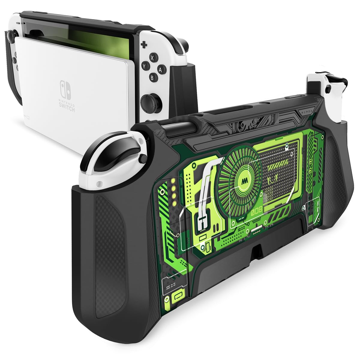 Nintendo Switch OLED 2021 Protective Case - Slim Hard Shell with Screen Protector for Nintendo Switch Blade (Green) | Durable Travel Cover for Gaming, Commuting & Outdoor Use