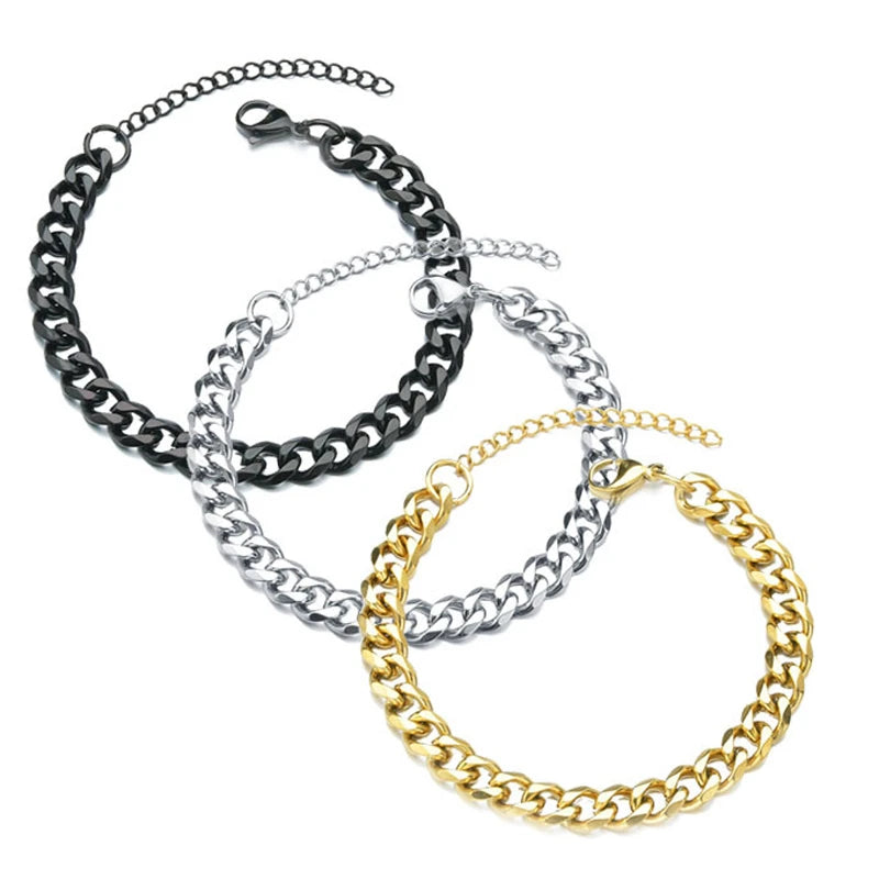 Authentic Cuban Link Bracelet for Men - 14K Gold Plated Stainless Steel Chain Bracelet - Perfect for Gifts, Parties & Everyday Wear