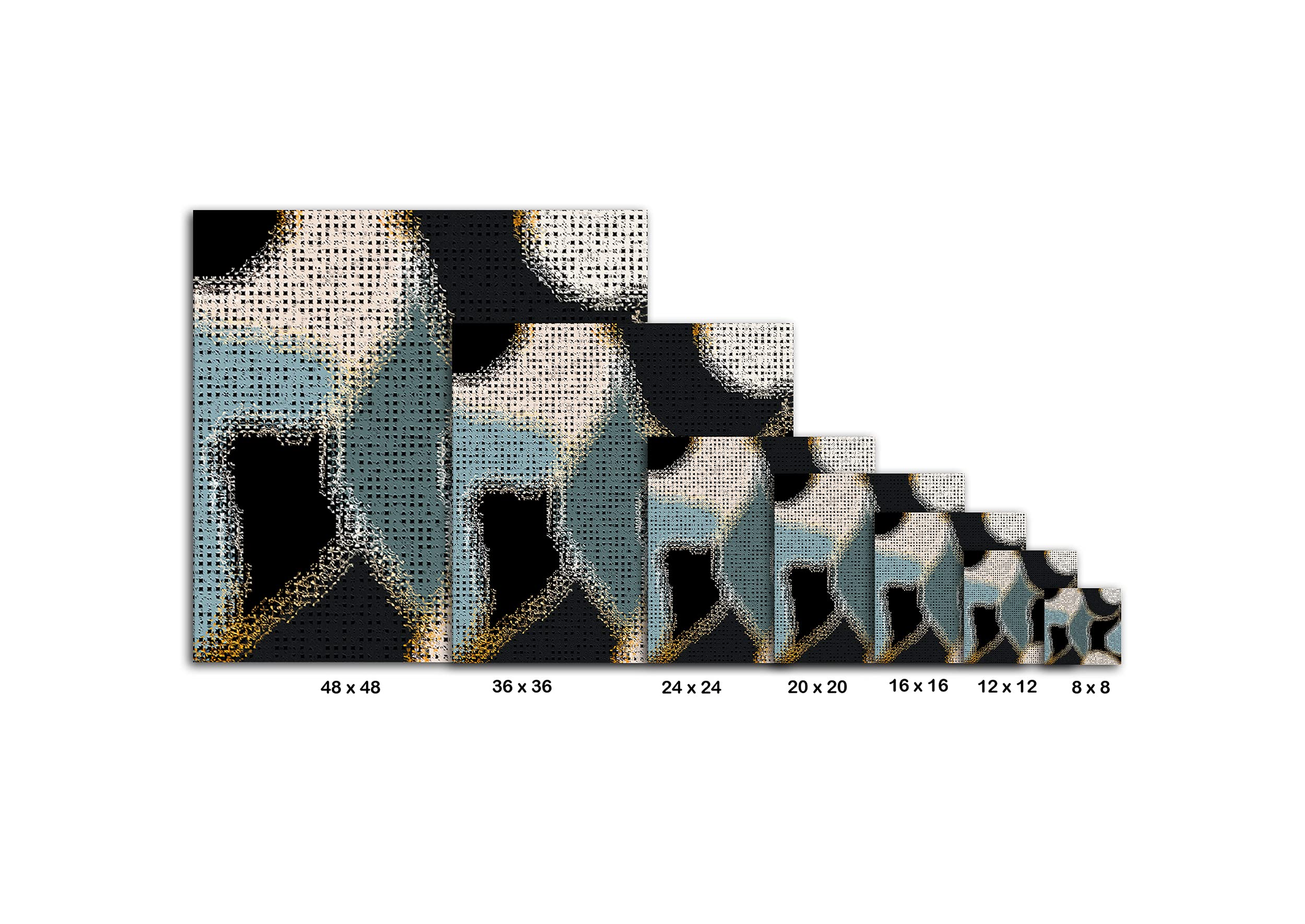 Abstract Mosaic Wall Art Print - 16x16 Inch Square Wrapped Canvas by Armen Living - Modern Home Decor for Living Room, Bedroom & Office