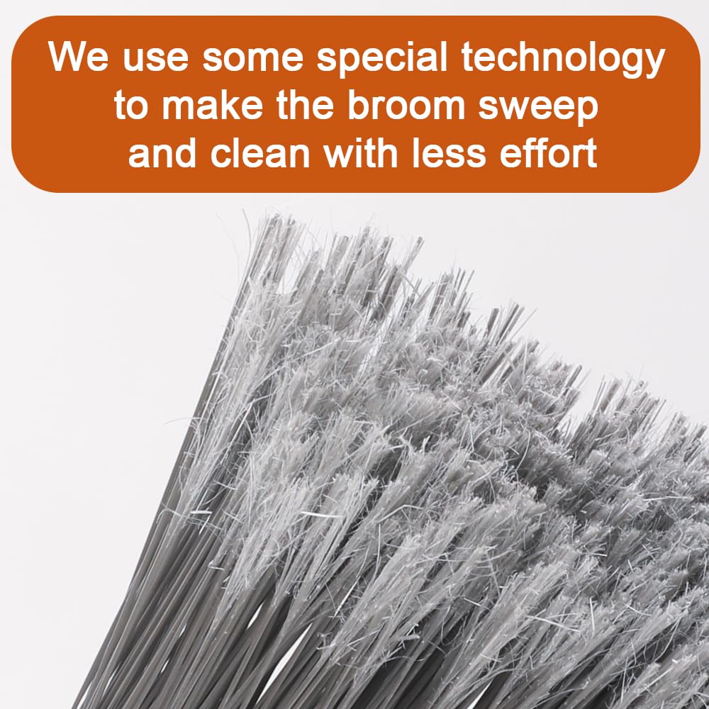 Heavy Duty Outdoor Angle Broom with Long Handle & Stiff Bristles - Commercial Grade Garage, Garden & Industrial Cleaning Broom - Perfect for Driveways, Sidewalks, Warehouses & Outdoor Spaces