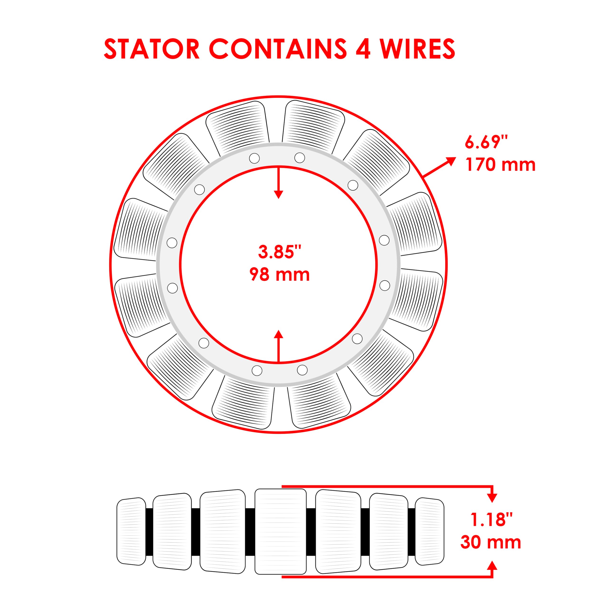 Caltric Stator Replacement for Mercury Outboard 50HP 2-Stroke Engine 1998-2006 & 2010 Models - Compatible with Fishing Boats, Speedboats & Marine Applications