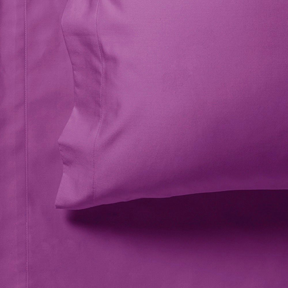 1000TC Ultra Soft Fitted Sheet & Pillowcase Set - King Single Size Bed Sheets - Deep Purple Luxury Bedding for Hotel & Home Use