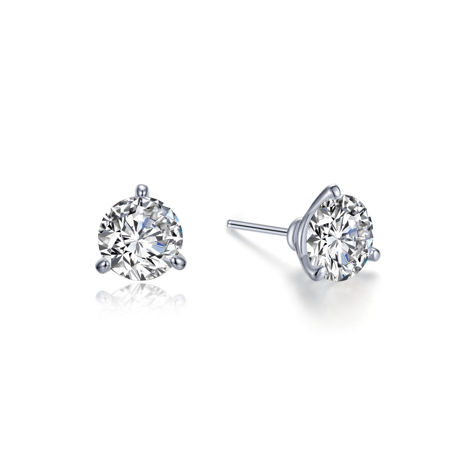 1.5 CTW 3 Prong Stud Earrings for Women - Diamond Simulant Stud Earrings - Cubic Zirconia CZ Earrings - Perfect for Wedding, Anniversary & Everyday Wear