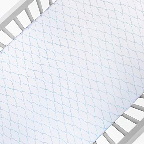 Organic Muslin Cotton Mini Crib Fitted Sheets 2-Pack - Breathable Soft Baby Bedding for 24