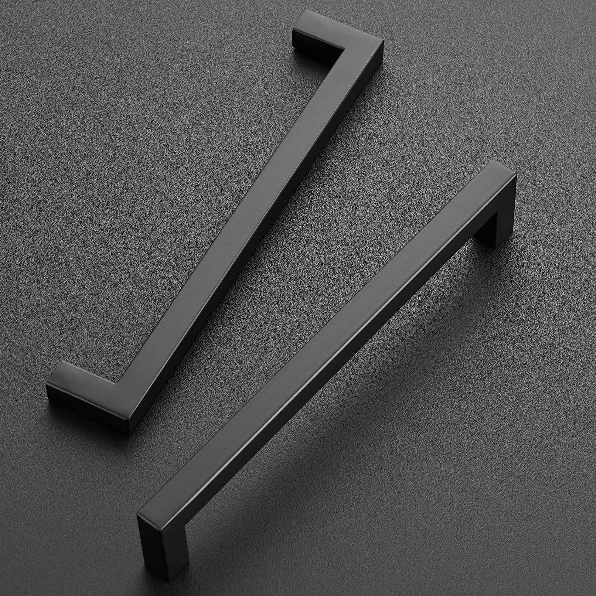 20 Pack Matte Black Stainless Steel Cabinet Handles - 7.5