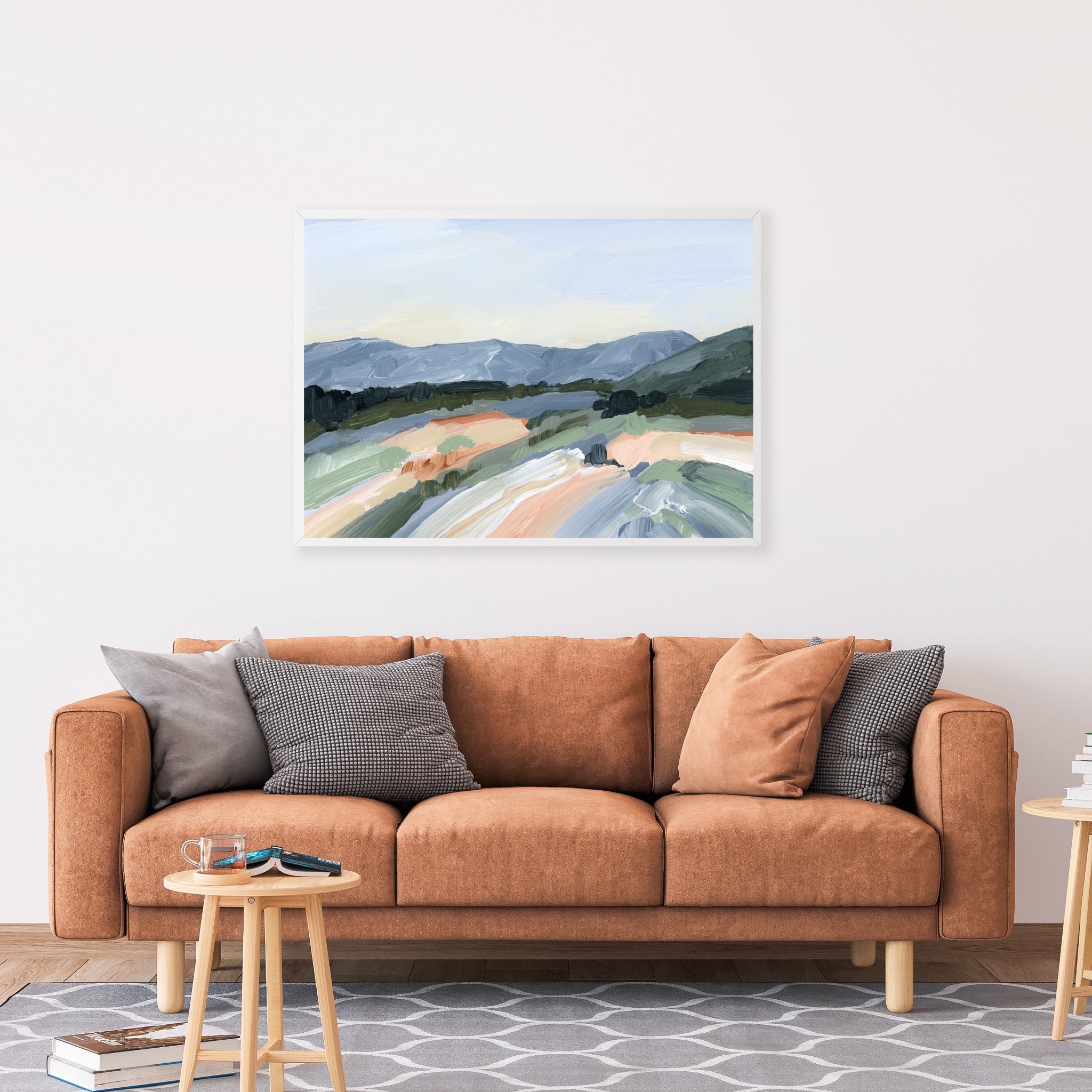 Run to the Mountains Wall Art Print - Nature Landscape Painting for Home & Office Decor - Perfect for Living Room, Bedroom or Cabin Decorations