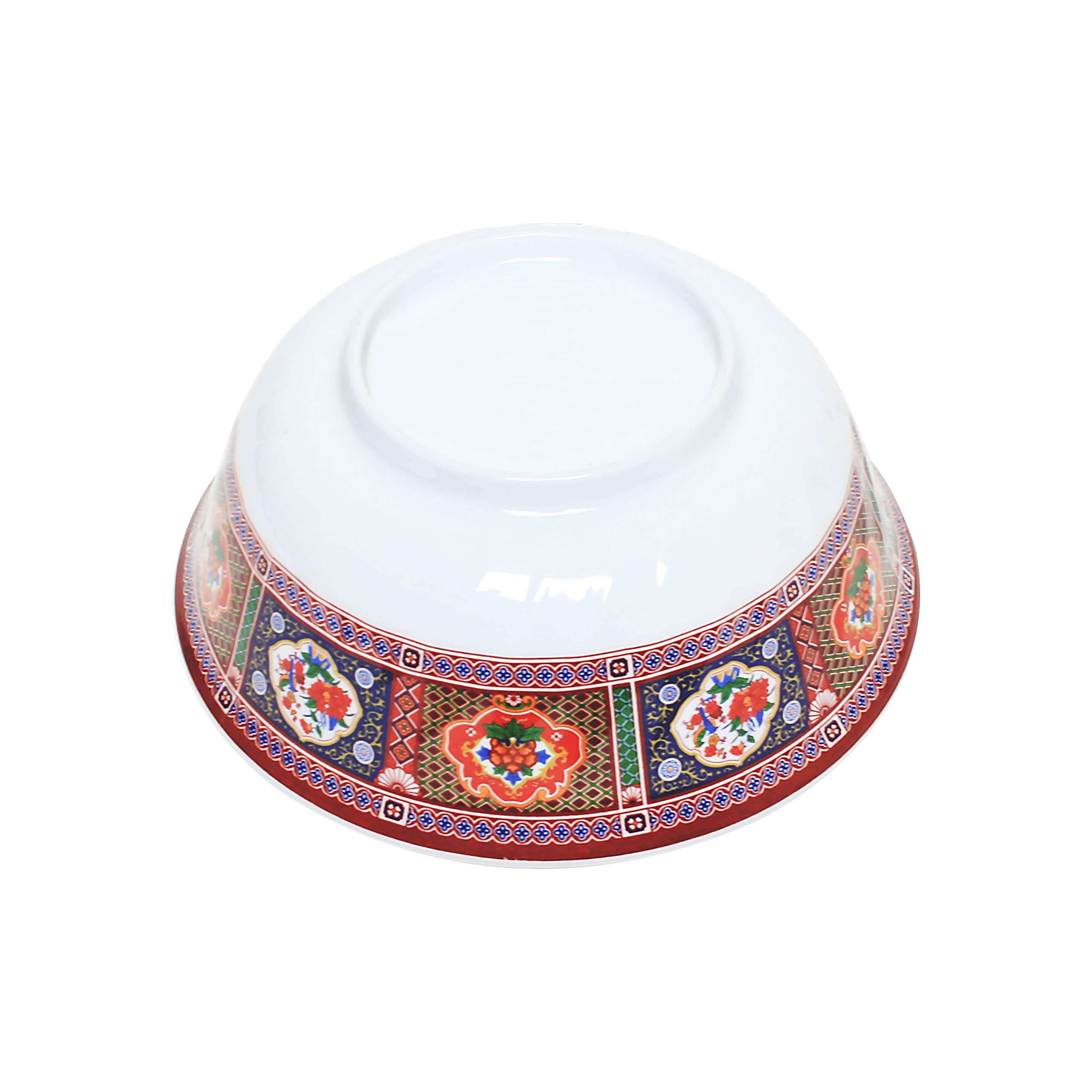 Peacock Melamine Dinnerware Set - 25 oz Scalloped Bowl (6.25 Inches) - Pack of 12 - Durable & Lightweight for Outdoor Dining, Picnics, and Parties