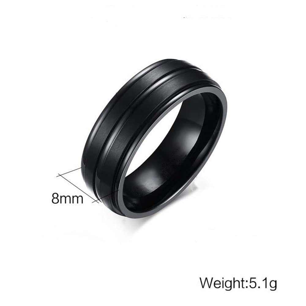 Personalized Matching Couple Rings for Him and Her - Titanium Black Cubic Zirconia Wedding & Engagement Ring Set - Comfort Fit Promise Rings for Women & Men - Perfect for Anniversaries, Proposals and Romantic Gifts