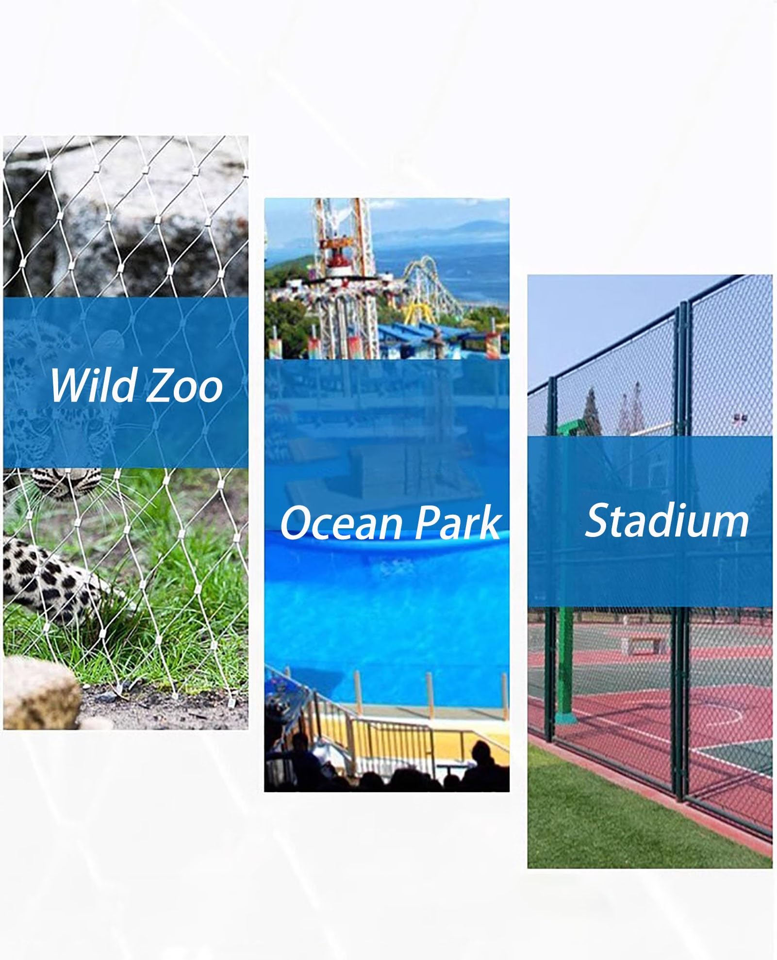 Stainless Steel Mesh Net for Kids Stairs, Flexible Safety Rope Net for Balcony - Durable Childproof Barrier for Children, Pets & Toys - Perfect for Indoor/Outdoor Play Areas & Home Security