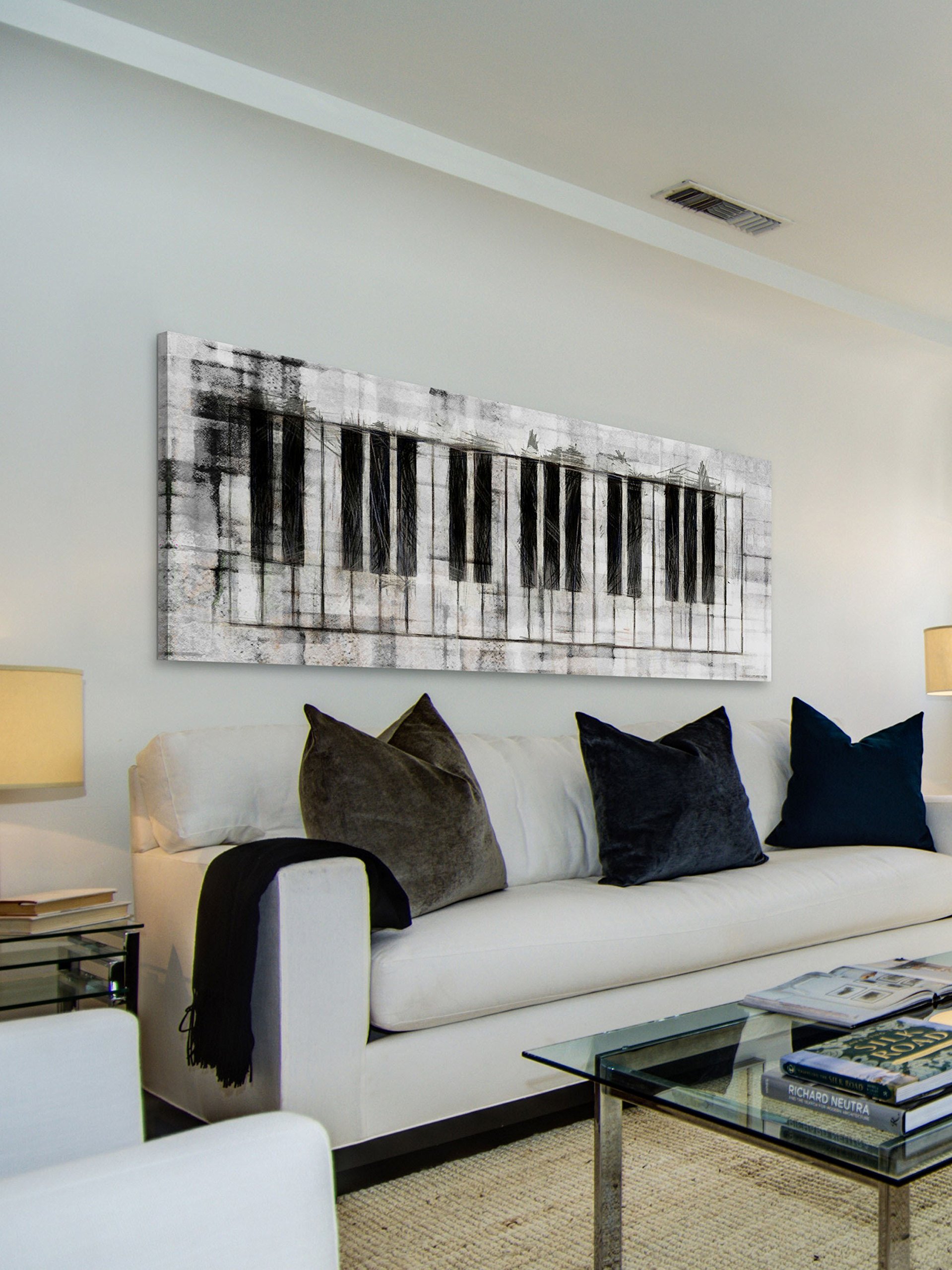 Stylish Marmont Hill Keyboard Wall Art - 60x20 Inches - Perfect for Home, Office & Music Studio Decor