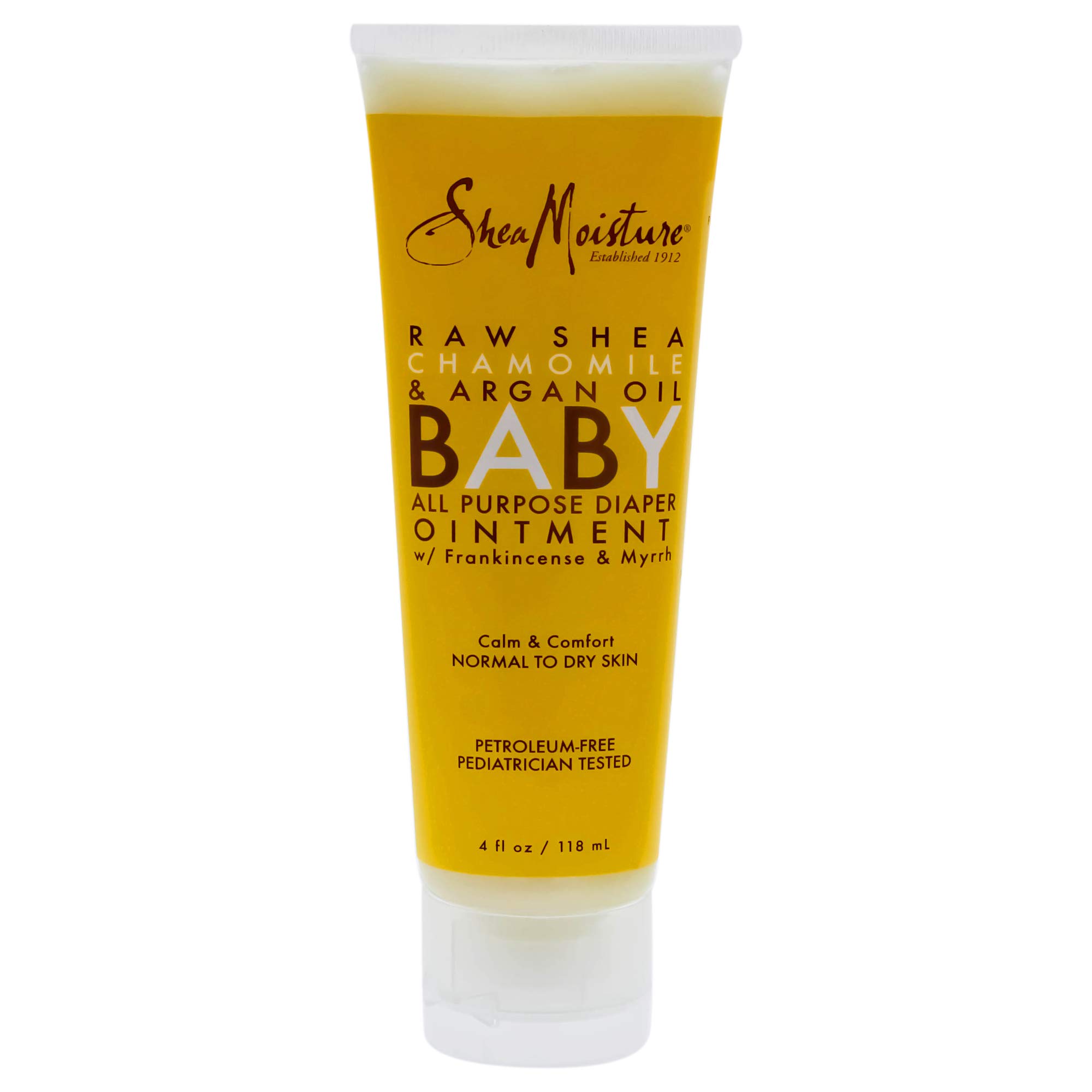 Shea Moisture Raw Shea Chamomile & Argan Oil Baby Diaper Rash Cream - 4 oz | Organic, Hypoallergenic & Soothing Ointment for Sensitive Skin | Perfect for Diaper Changes, Eczema & Dry Skin Relief