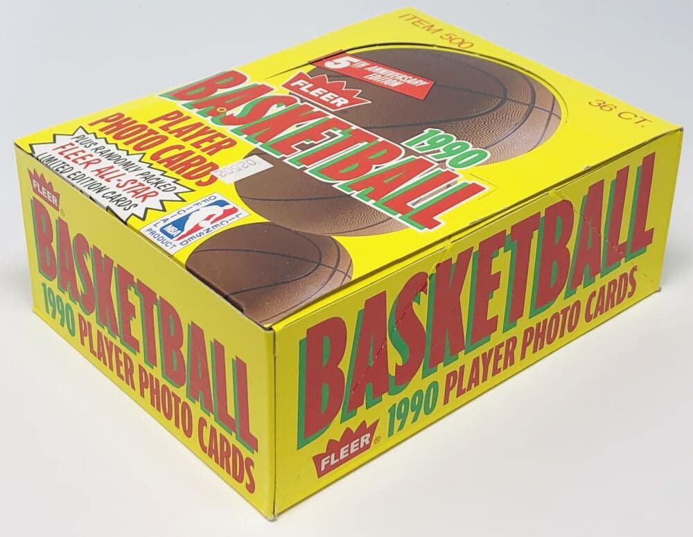 1990-91 Fleer Basketball Card Wax Pack Box - 36 Packs Featuring Michael Jordan | NBA Collectibles for Sports Memorabilia & Trading Card Enthusiasts | Perfect for Display, Investment & Nostalgic Gifts