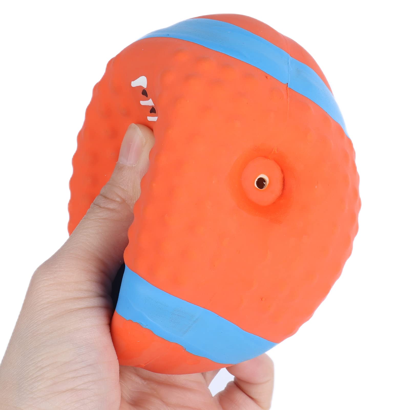 Durable Latex Puppy Chew Toy - Interactive Squeaky Rugby Ball for Small & Medium Dogs, Dental Cleaning & Play, 4.3 Inch (Orange) - Perfect for Indoor/Outdoor Playtime & Training
