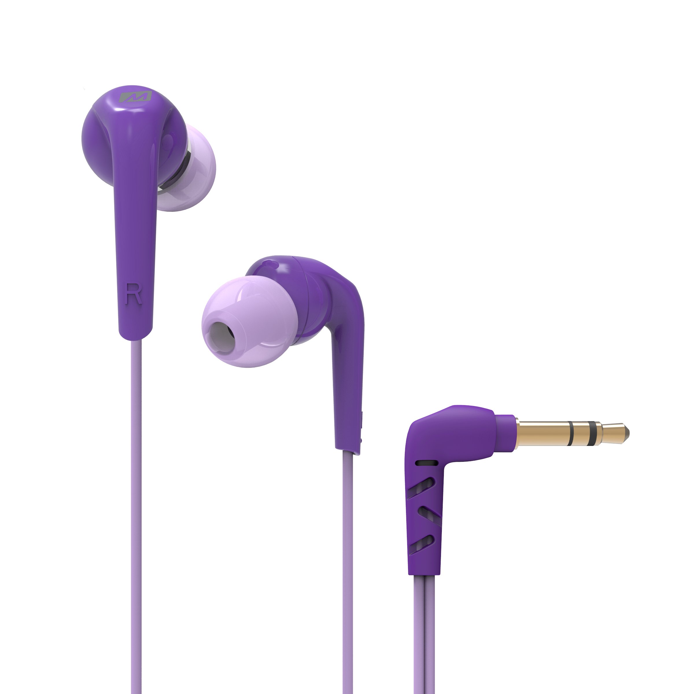 MEE Audio Noise Isolating In-Ear Headphones with Memory Wire - Comfortable Secure Fit for Running, Travel & Work (Black)
