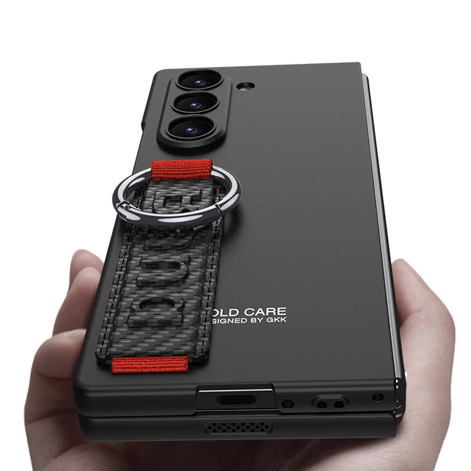 Shockproof Ring Holder Case for Samsung Galaxy Z Fold 6 - Protective Phone Cover with Kickstand for Hands-Free Viewing - Perfect for Work, Travel, and Everyday Use