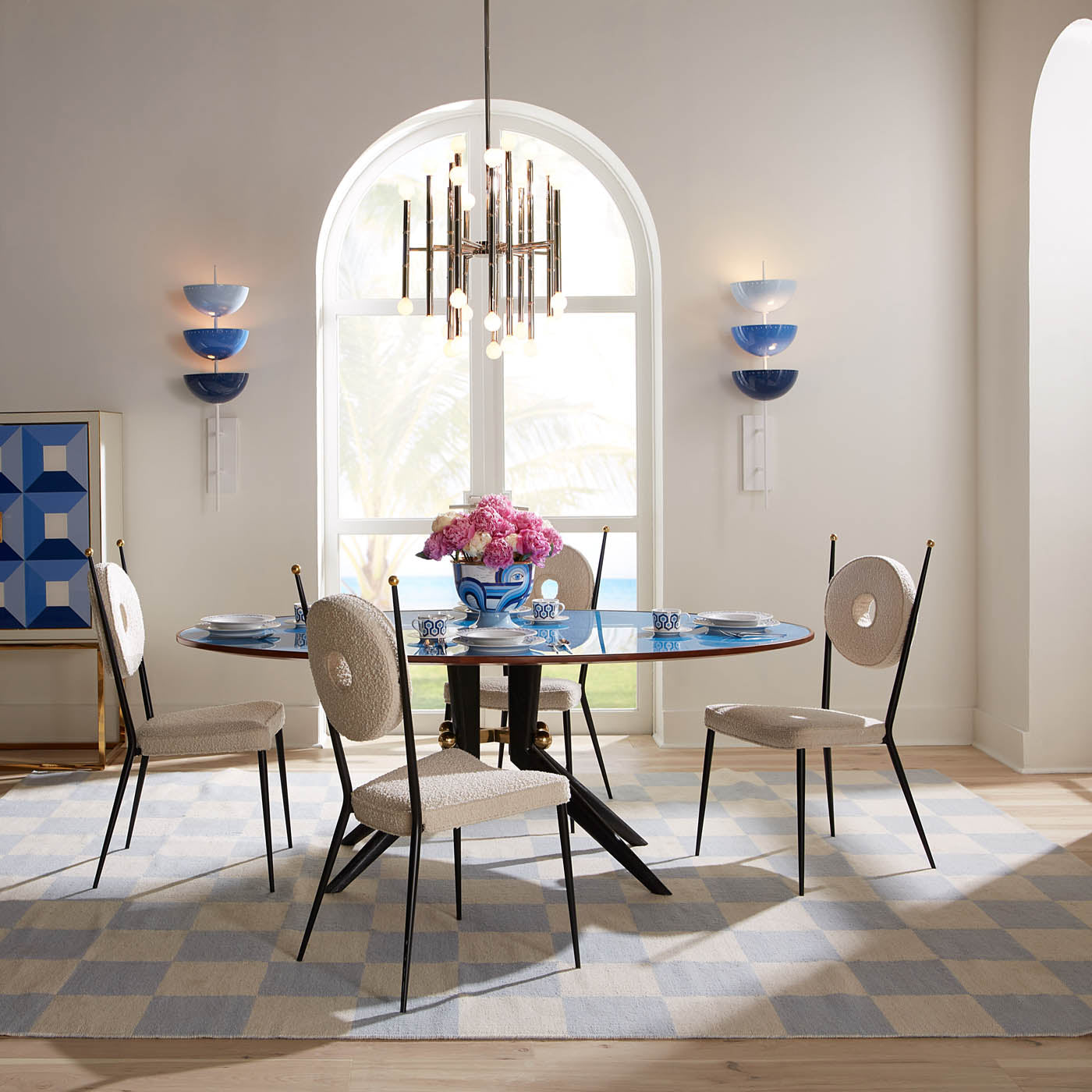 Checkerboard Large Scale Flatweave Rug - Non-Slip Modern Geometric Area Rug for Living Room, Bedroom, Office - Perfect for Home Decor and High Traffic Areas