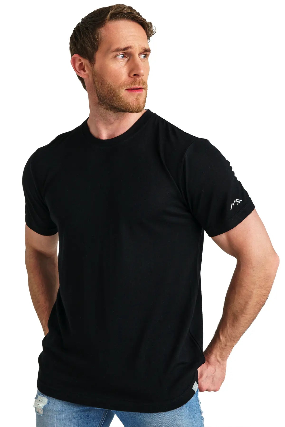 Premium Men's Merino Wool T-Shirt - 165 Black Ink with Free Socks - Soft Breathable Base Layer for Hiking, Travel & Everyday Wear