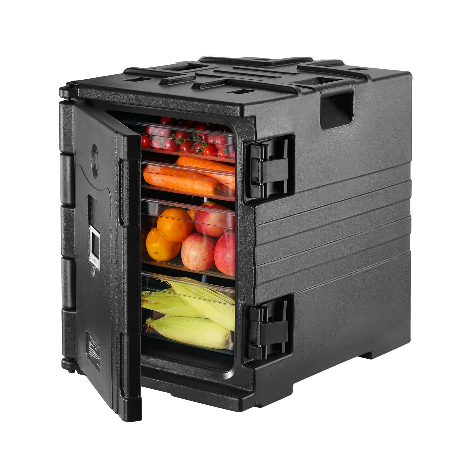 VEVOR 82 Qt Insulated Food Pan Carrier - Hot Box for Catering & Restaurants | Double-Buckle LLDPE Food Warmer with Handles | Stackable Front-Loading End Loader | Perfect for Buffets, Canteens & Food Delivery Services