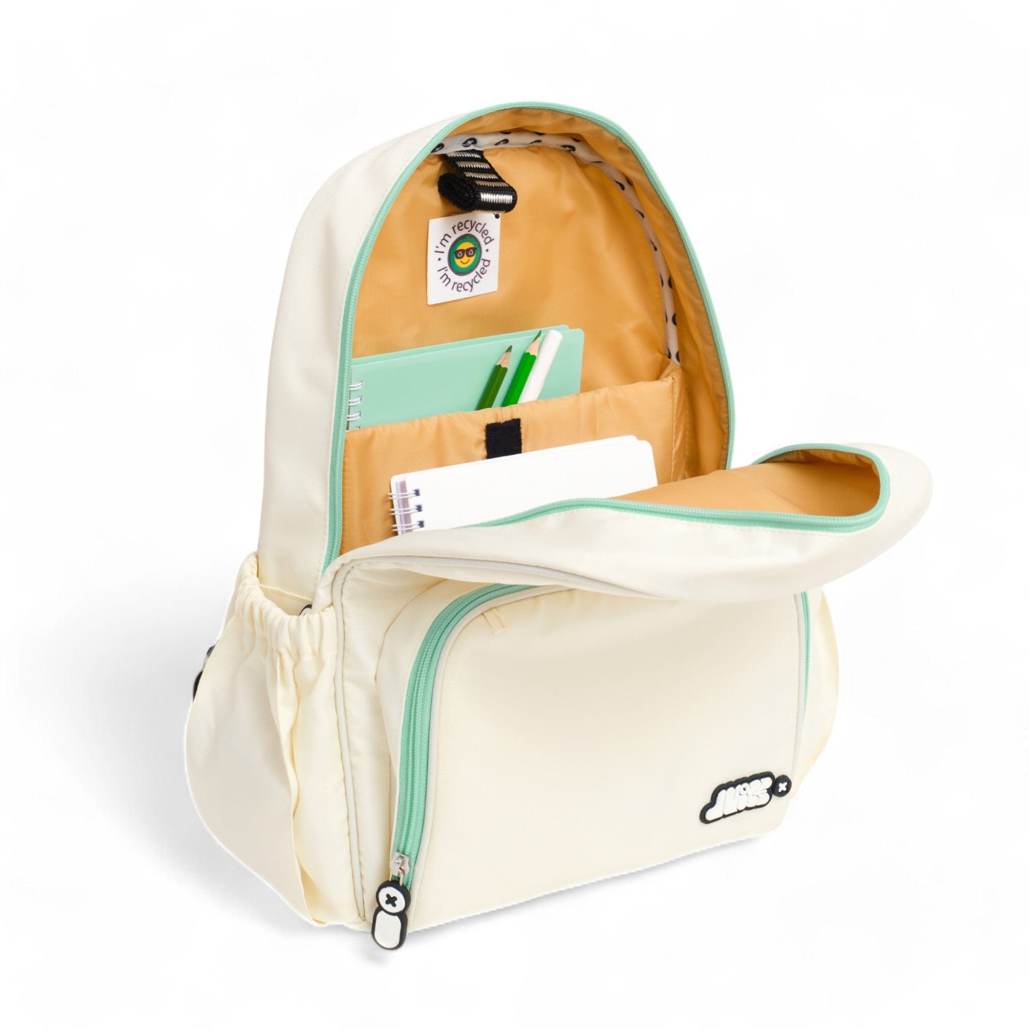 Moji Medium Backpack Cream - Stylish & Durable College Backpack for Women & Men, Perfect for School, Travel & Everyday Use