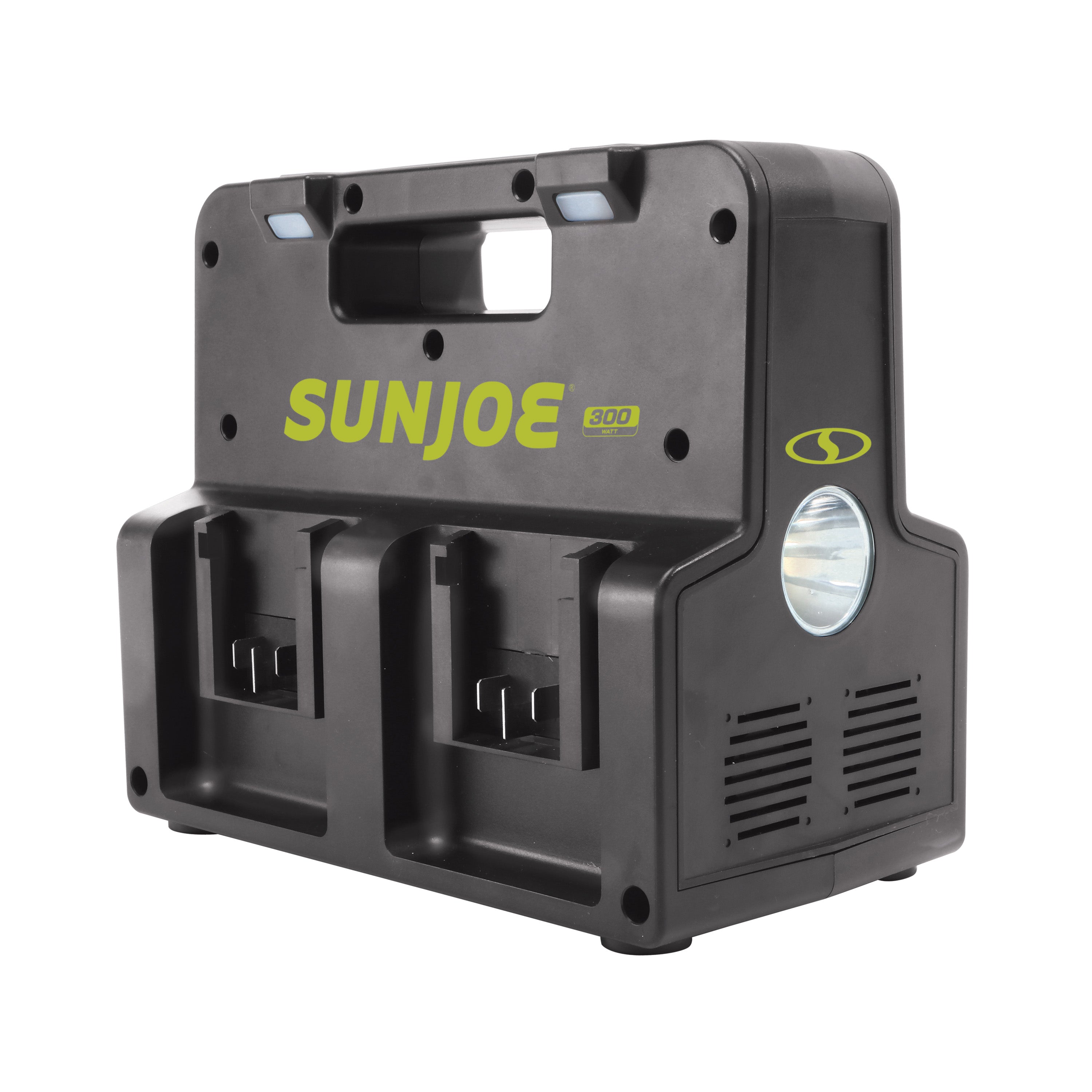 Sun Joe 24V 300W IONMAX Cordless Power Station with Hot Swap Inverter | Includes AC Adapter, 2 USB-A & 2 USB-C Ports, LED Spotlight & Wireless Charger | 320W Portable Generator for Camping, Emergencies & Outdoor Power