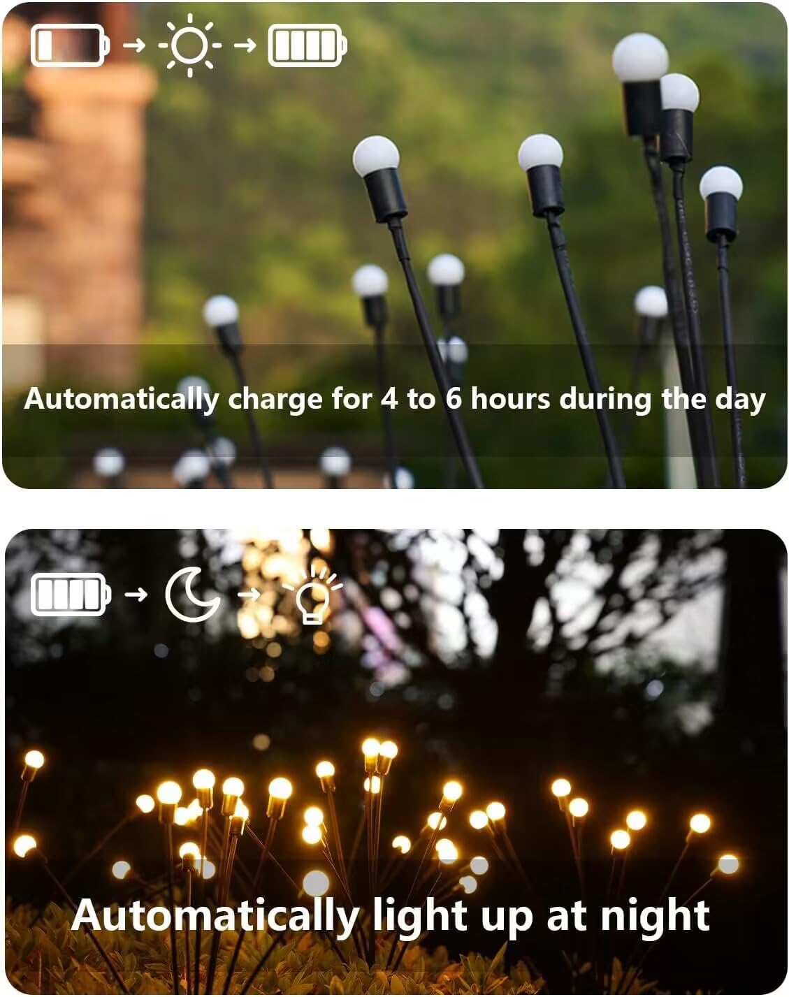 Solar Firefly Lights Outdoor - 2 Pack Waterproof Solar Powered Garden Lights with Swaying LED for Yard, Lawn, Patio & Pathway Decoration | Perfect for Backyard, Wedding & Landscape Lighting