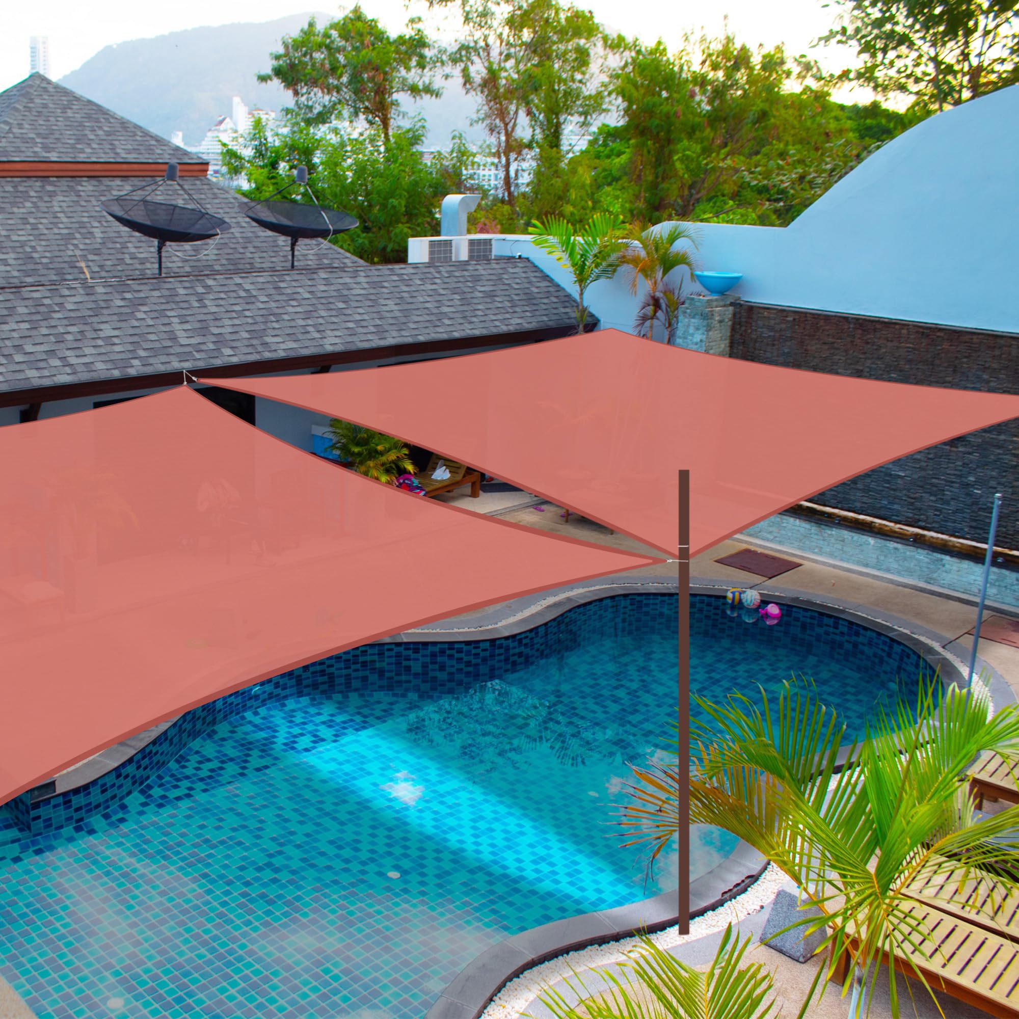 Yescom 2 Pack 18'x18' Square Sun Shade Sails - 97% UV Block HDPE Canopy for Patio, Park, Deck - Outdoor Shade Solution for Backyard, Poolside, and Garden