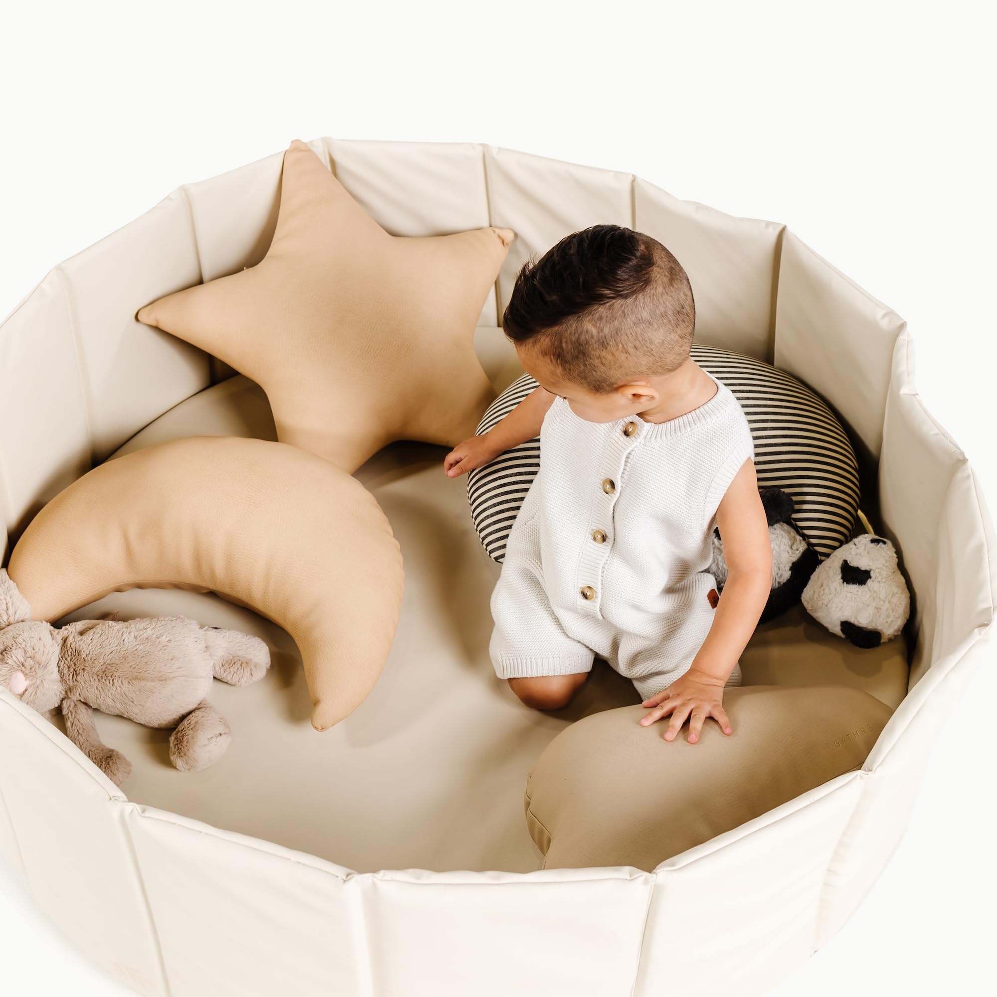 Gathre Portable Kids Ball Pit - Foldable & Wipeable Indoor/Outdoor Play Set for Toddlers and Babies - Water Resistant Leather Pop Up Ball Pool (41.5