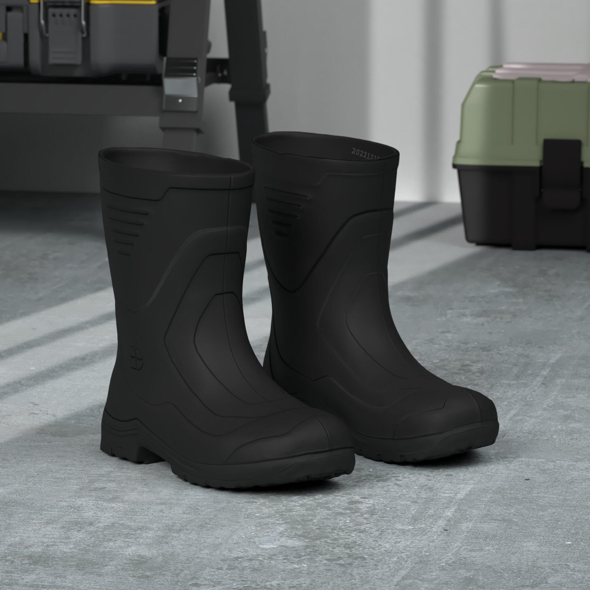 **Shoes for Crews Bullfrog II Slip-Resistant Water-Resistant Soft Toe Work Boots for Men & Women - Non-Slip Safety Footwear for Construction, Restaurant & Industrial Work**