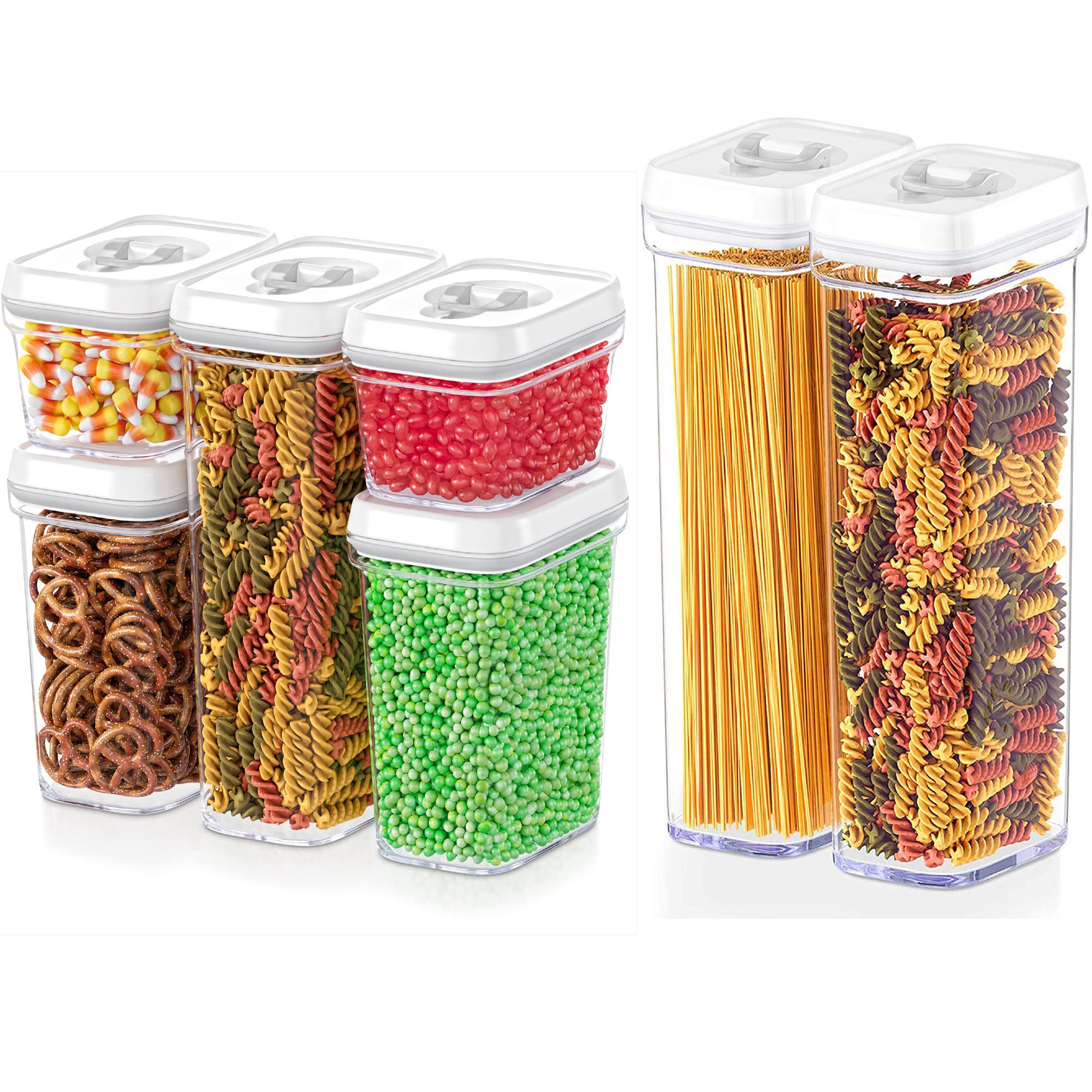 DWËLLZA 7-Piece Airtight Food Containers Set - BPA-Free for Pasta, Snacks & More - Perfect for Kitchen Pantry Storage