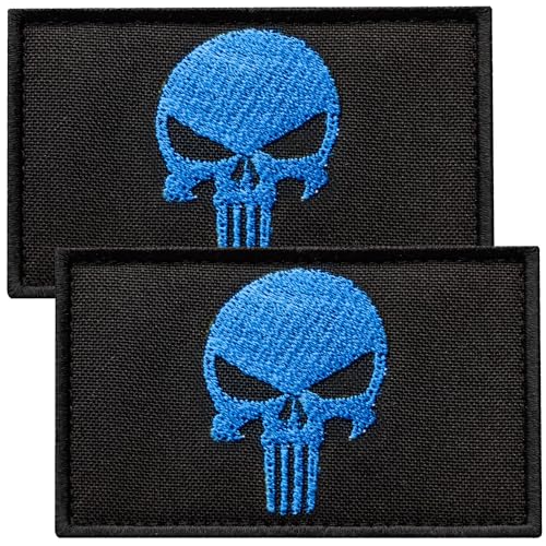 Blue Skull on Black (2Pcs)