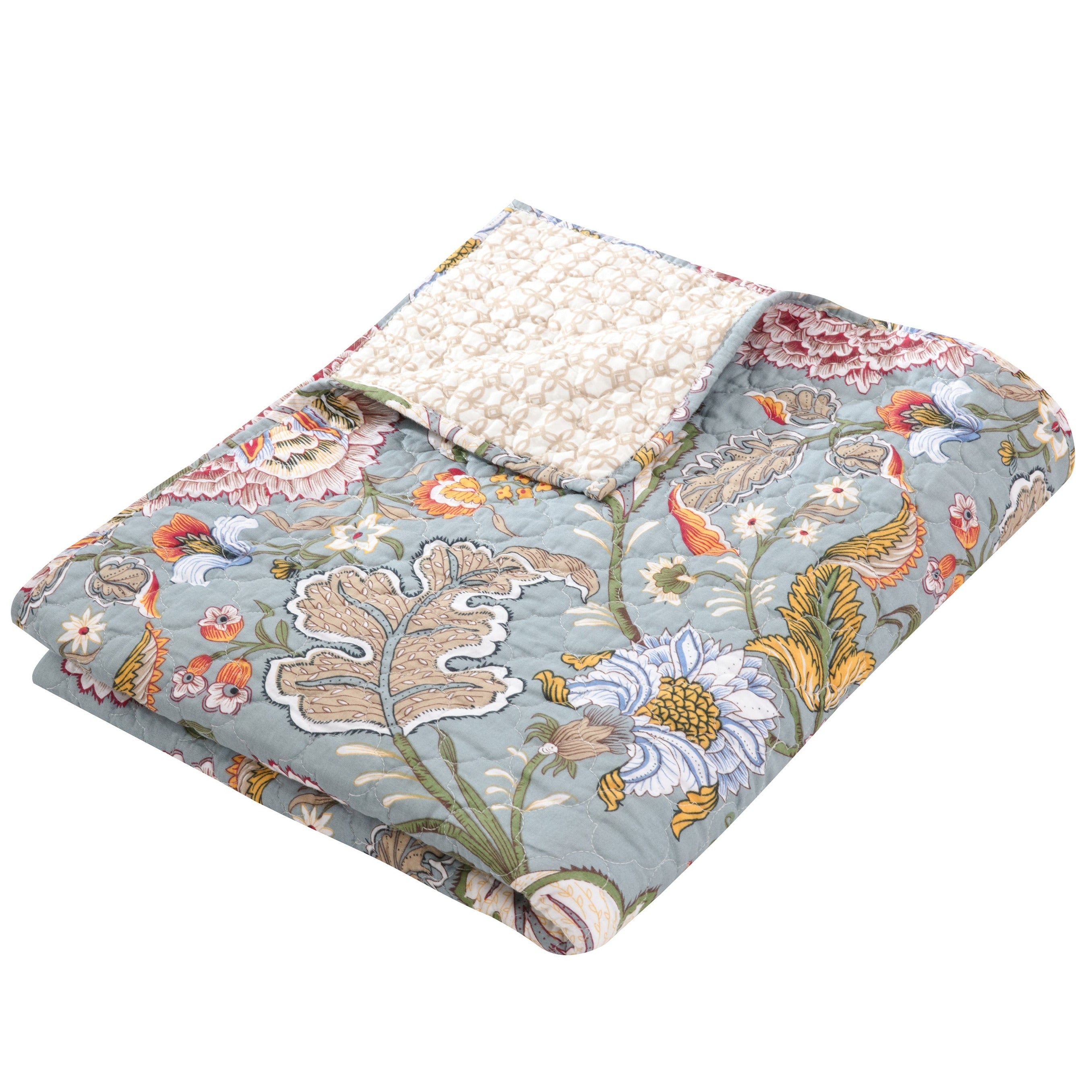 Angelica Quilted Throw Blanket - Soft Cozy Lightweight Bedspread for Couch, Sofa & Bed - Perfect for Home Decor, Living Room, and Gift Giving