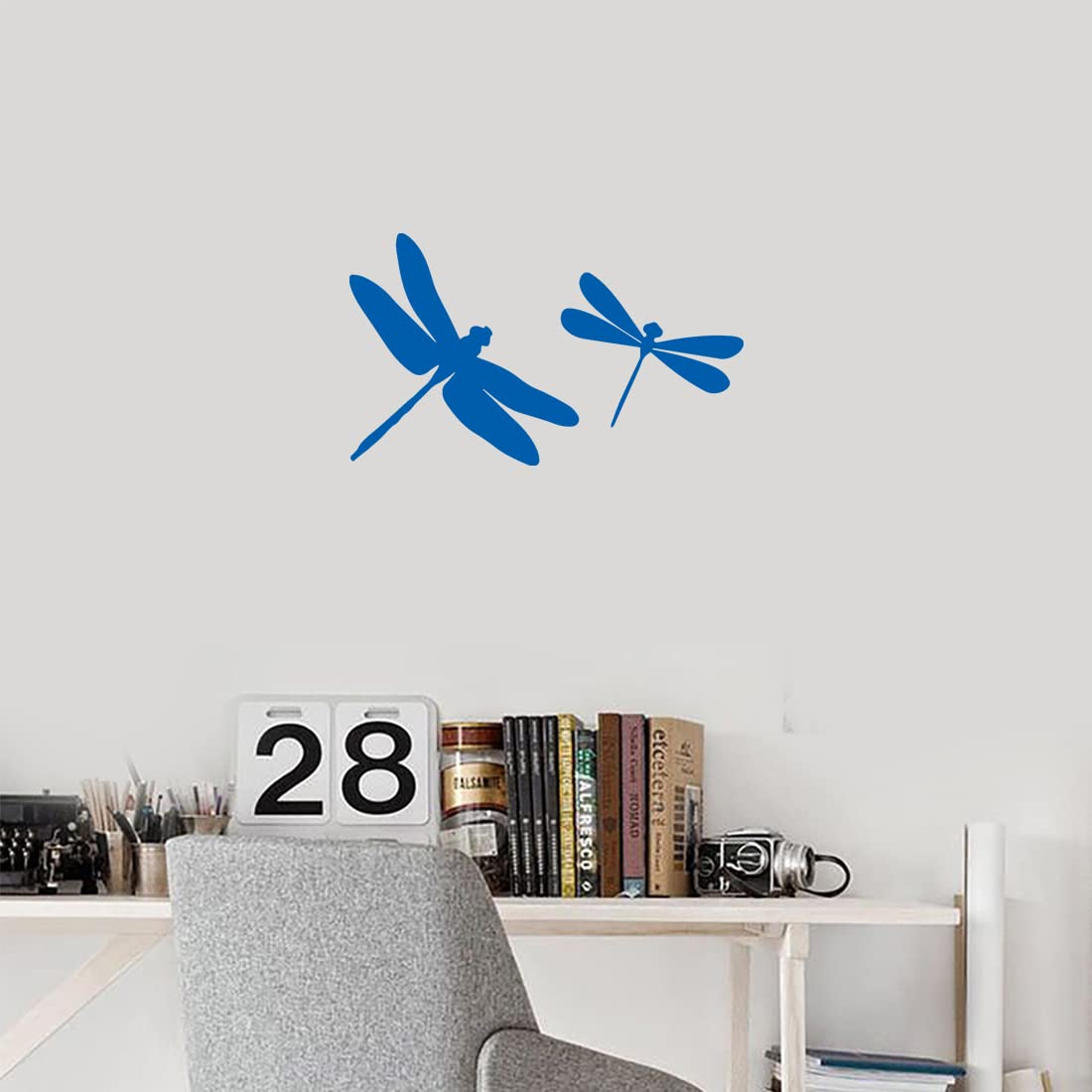 Premium Waterproof Vinyl Decal Stickers - Dragonfly Animal Design (Azure Blue, Set of 2) for Laptop, Phone, Helmet, Car Window, Bumper, Mug, Cup, Door & Wall Decoration | Perfect for DIY Crafts, Home Decor, and Personalized Gifts