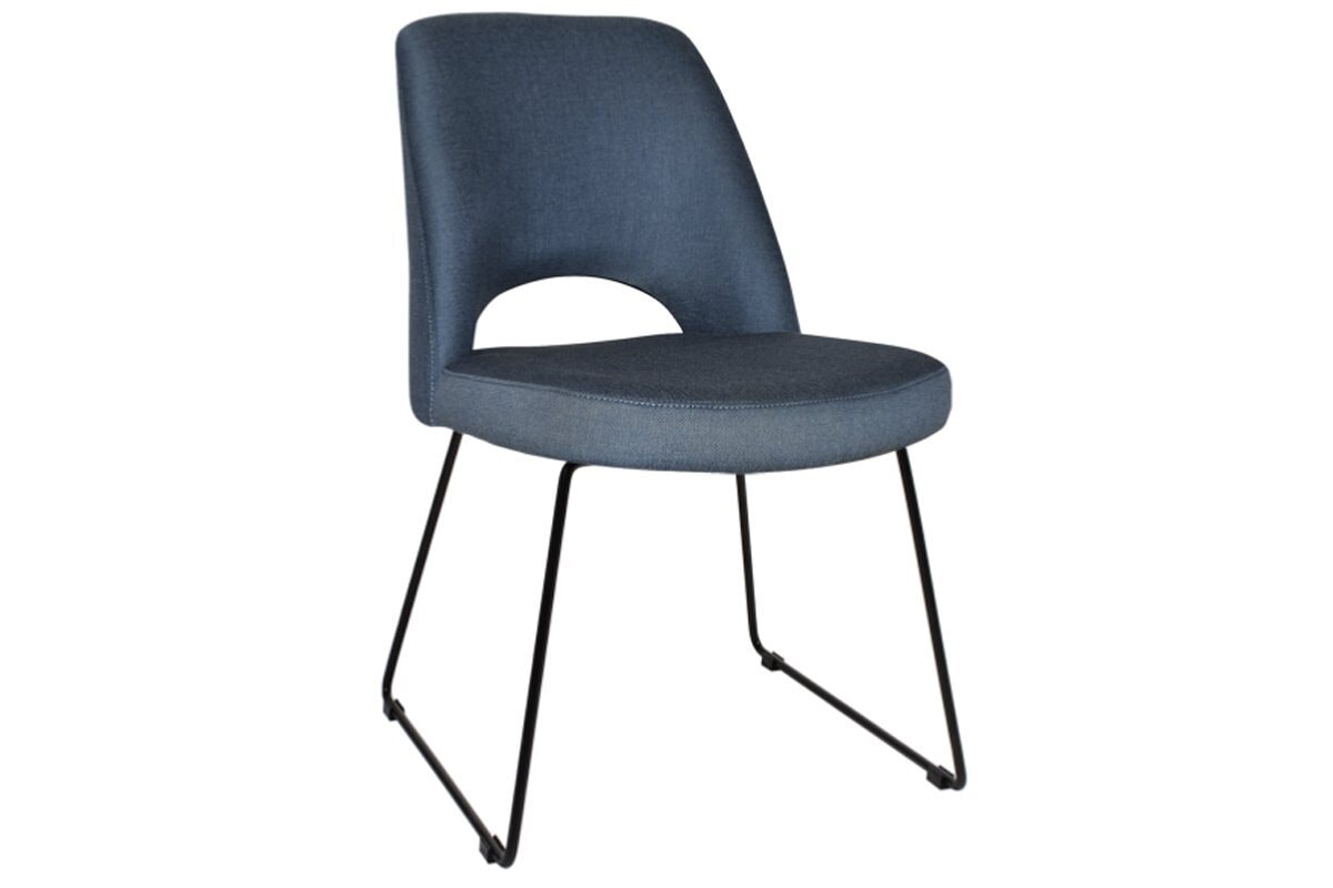 EZ Hospitality Cairo Indoor Armless Chair with Metal Base - Black Sled Style for Office, Conference Room, or Home Decor