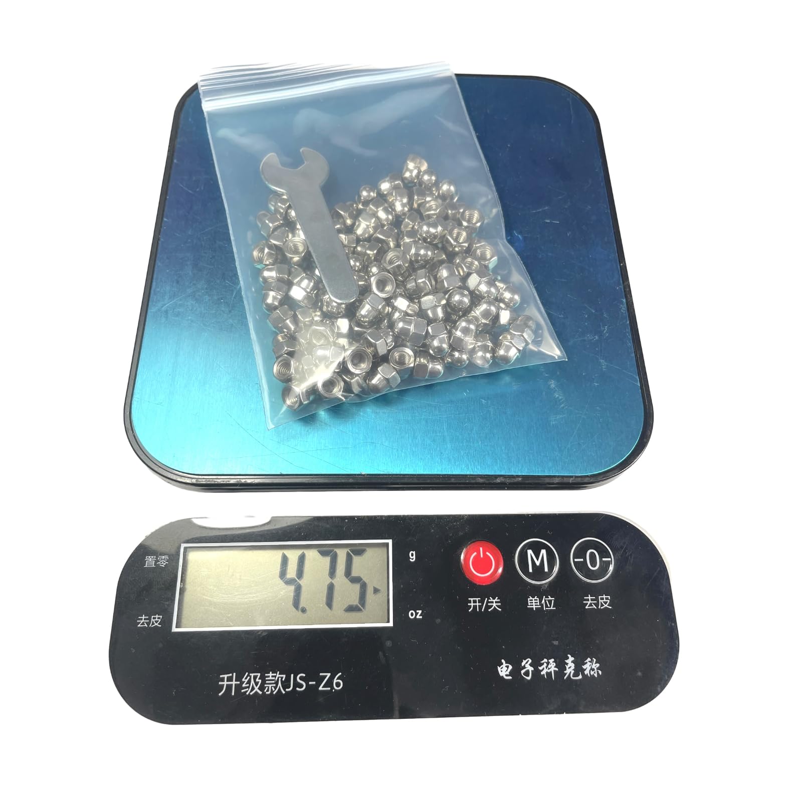 100pcs M4-0.7 Acorn Cap Nuts, 304 Stainless Steel Dome Head Hex Nuts with Bright Finish - 18-8 Grade Hardware Fasteners for Furniture, Automotive & DIY Projects - Includes Open End Wrench for Easy Installation