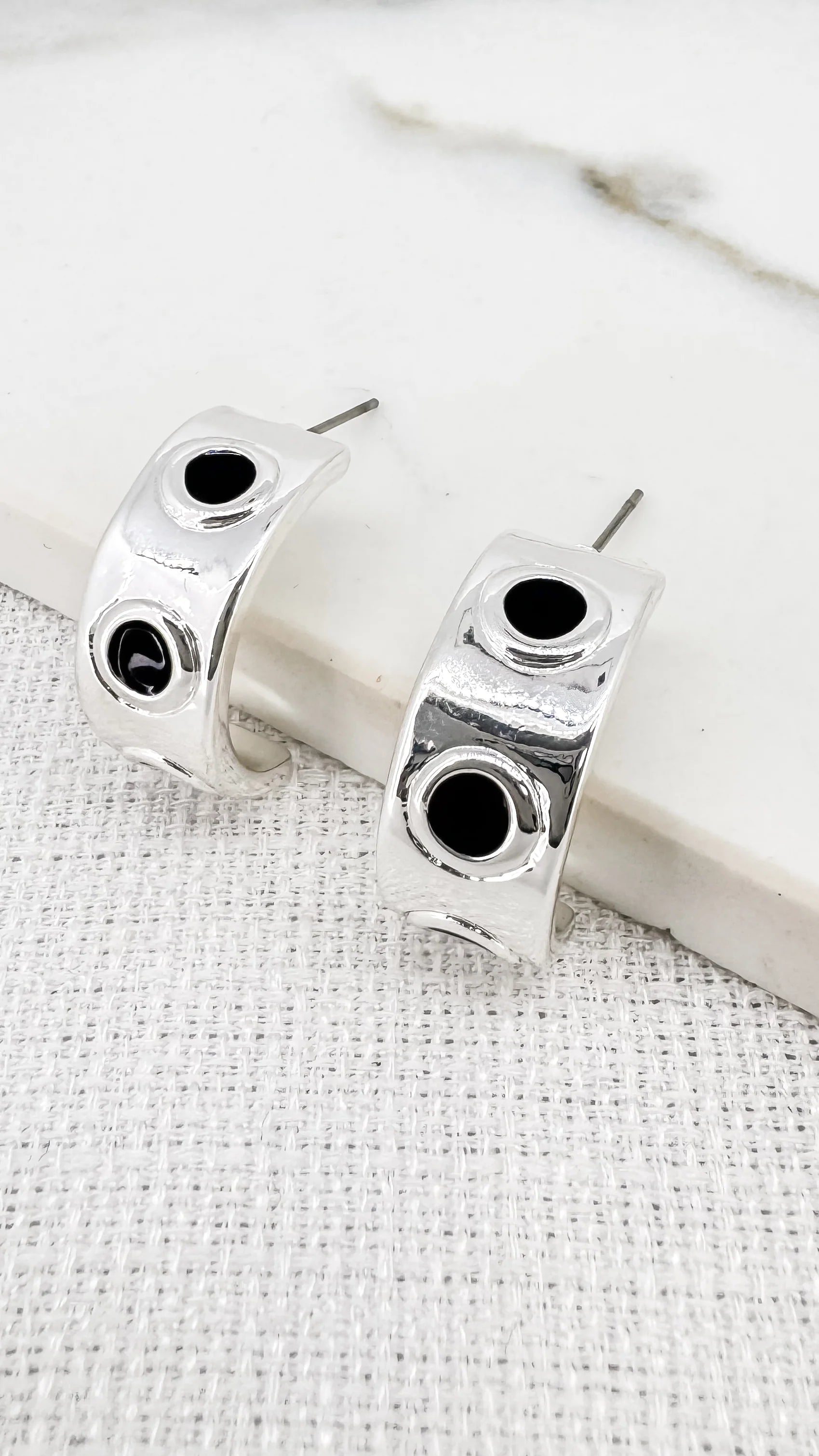 Sterling Silver Hoop Earrings for Women - 925 Silver Stud Hoops - Trendy & Hypoallergenic Jewelry for Everyday Wear, Parties & Gifts
