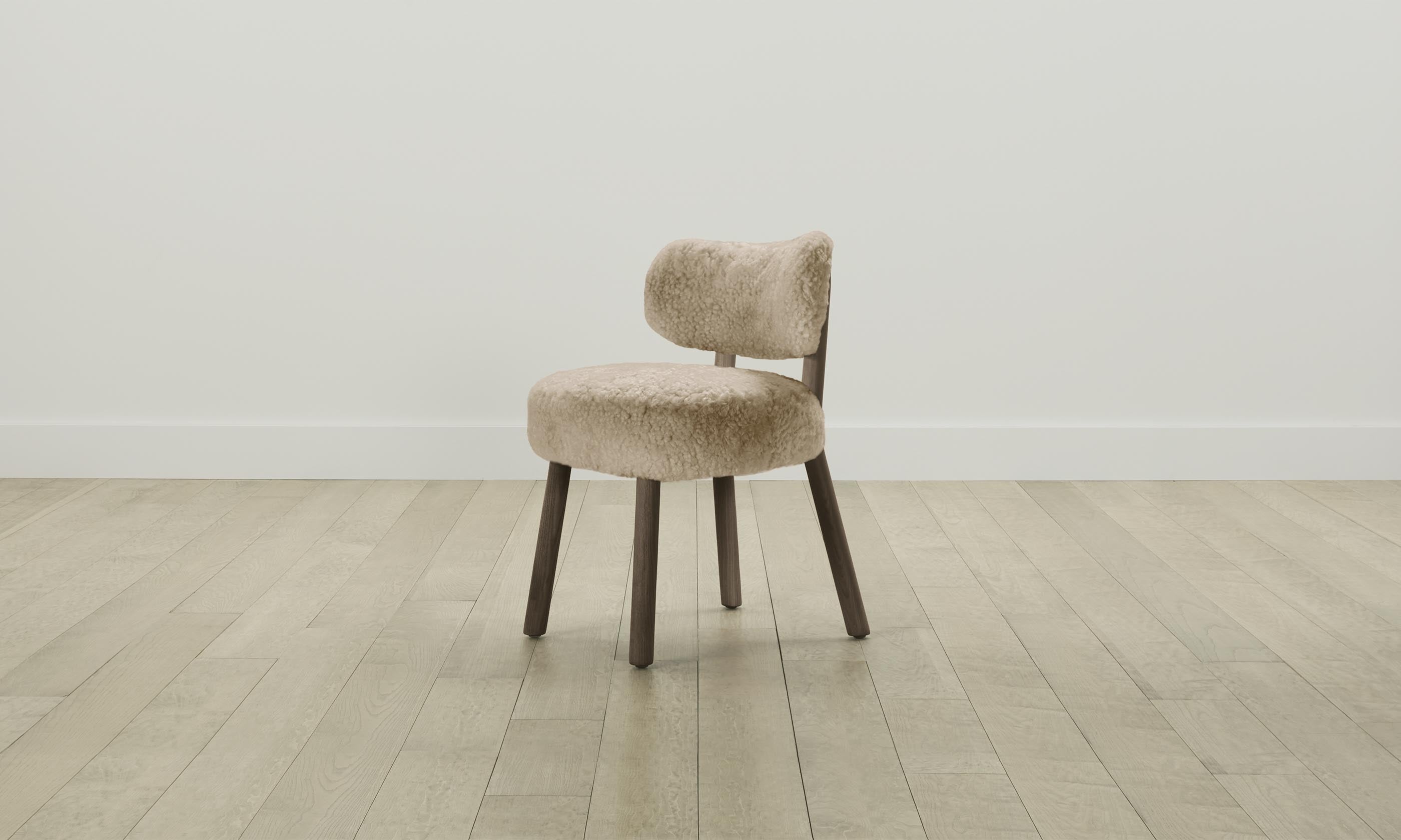 The Jane Dining Chair - Shearling Toffee Upholstered Accent Chair for Modern Dining Room, Living Room & Office - Comfortable Mid-Century Style Seating for Home Decor