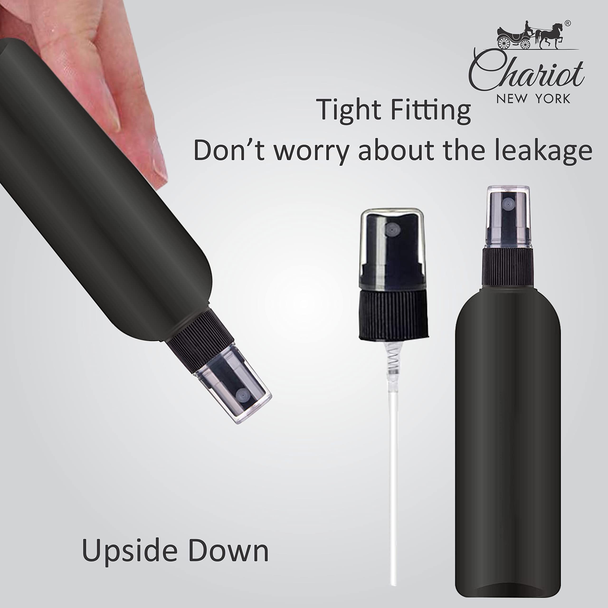 Chariot New York 120ml Refillable Spray Bottles (Pack of 2) - Empty Perfume & Essential Oil Dispenser for DIY Blends, Aromatic Waters & Beauty Products | Perfect for Travel, Home & Salon Use