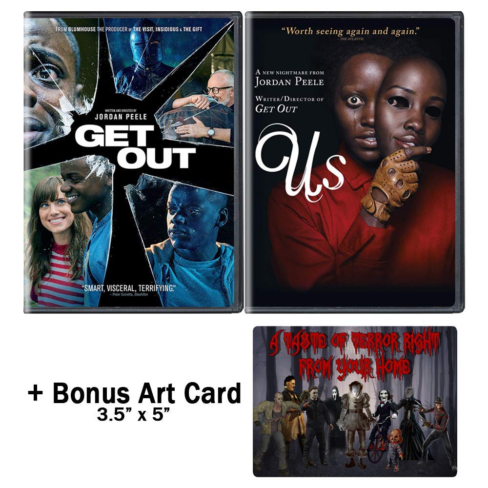 Jordan Peele Nightmare Collection: Get Out & Us Movies with Bonus Art Card - Horror Film Bundle for Movie Nights & Halloween Parties