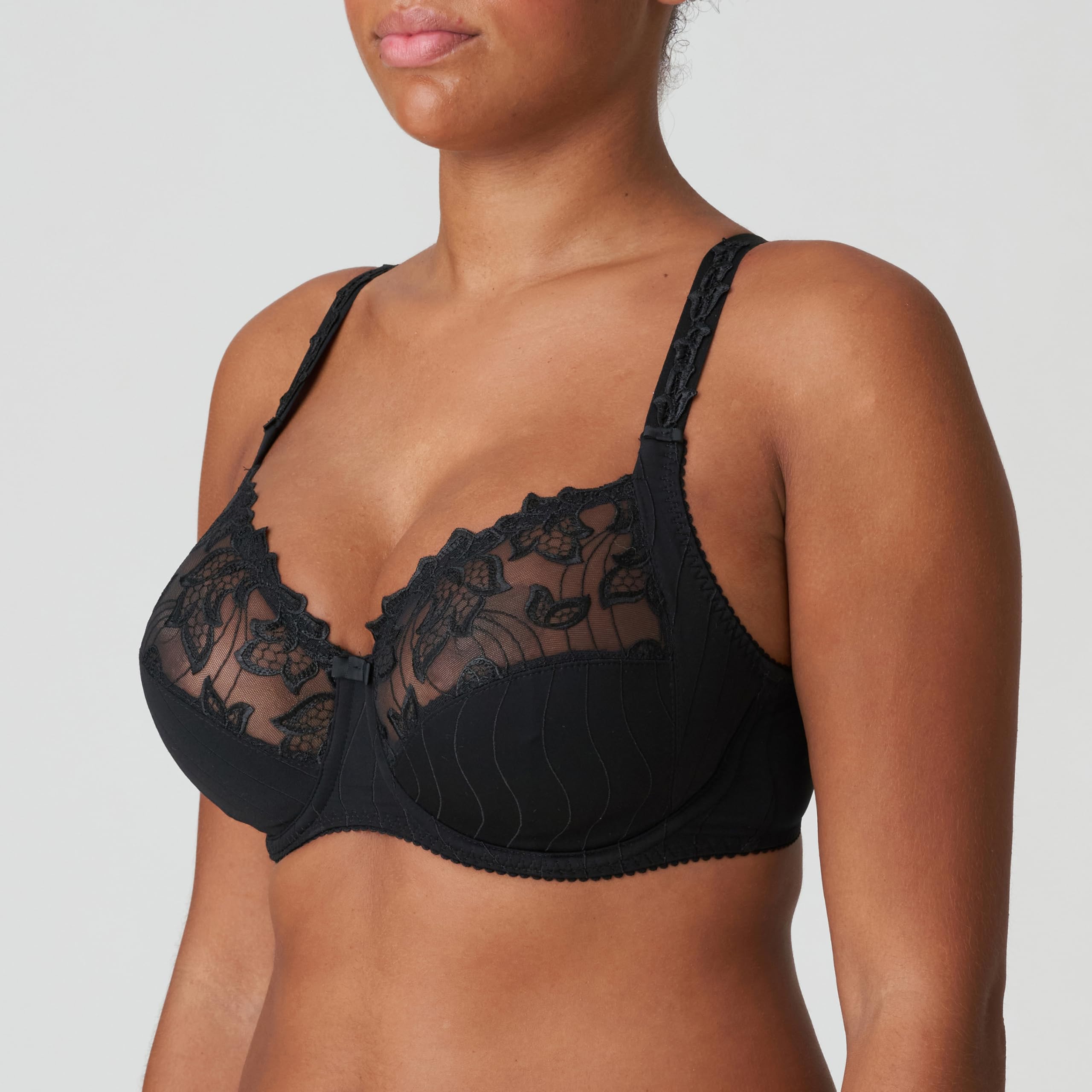 PrimaDonna Deauville Side Support Bra 38J - Full Coverage Underwire Bra for Large Bust, Black | Perfect for Everyday Comfort & Special Occasions
