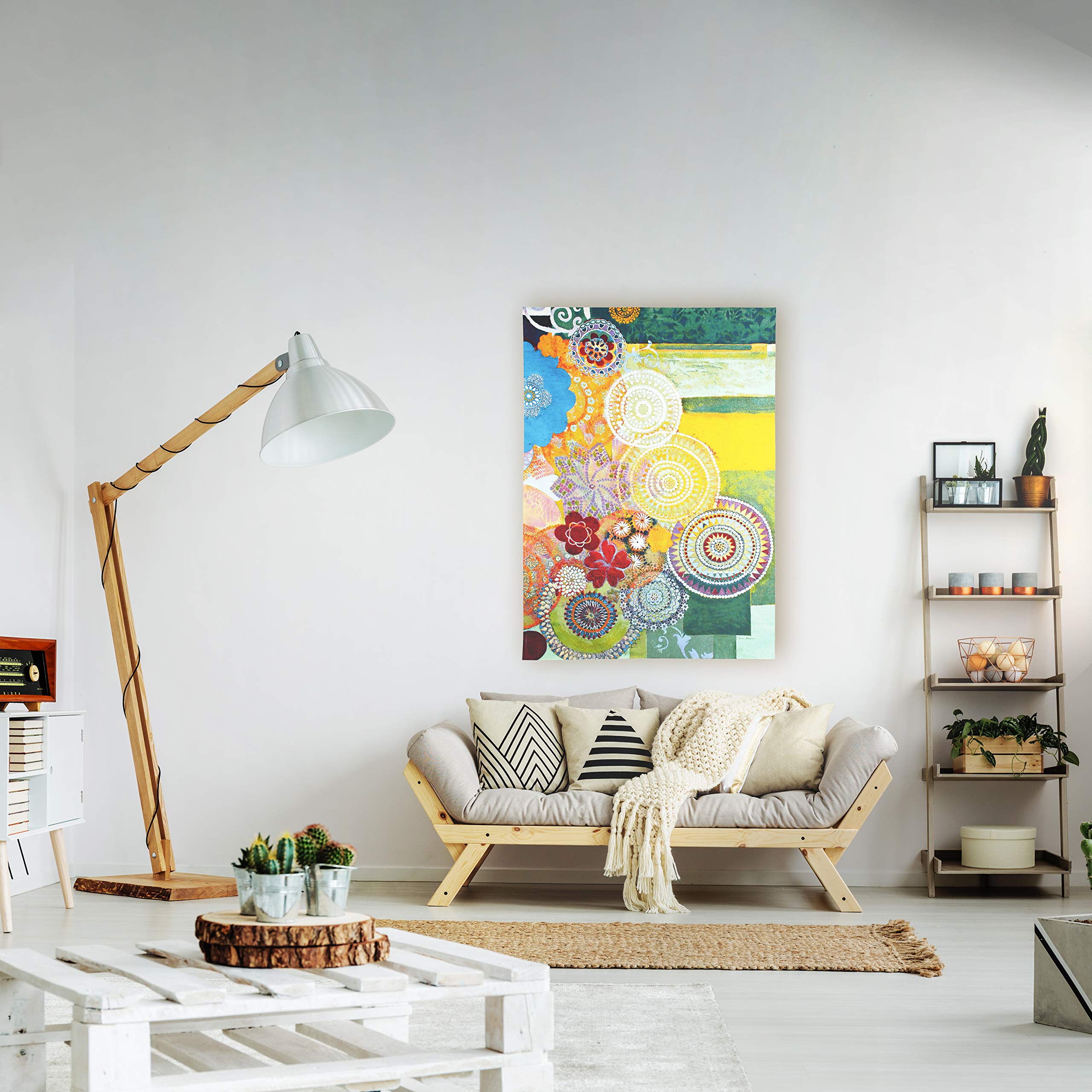 Jeanne Wassenaar Lace Curve Woven Tapestry Wall Art - Modern Abstract Geometric Cotton Hanging Decor (53x50 inches) | Whimsical Candy-Colored Patterns | Made in USA | Perfect for Bohemian Home Decor, Living Room Accent Wall & Bedroom Aesthetic